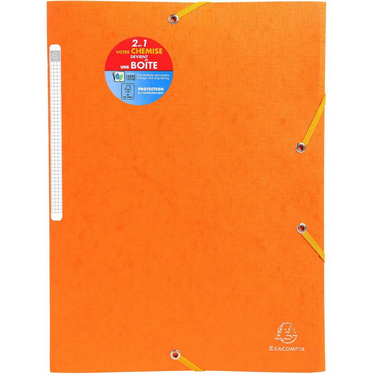 Rhodia 19248C - Chemise à Élastiques Orange A5 19x24 Cm - 3 Rabats Carte Enduite 400g - Fabriqué En France