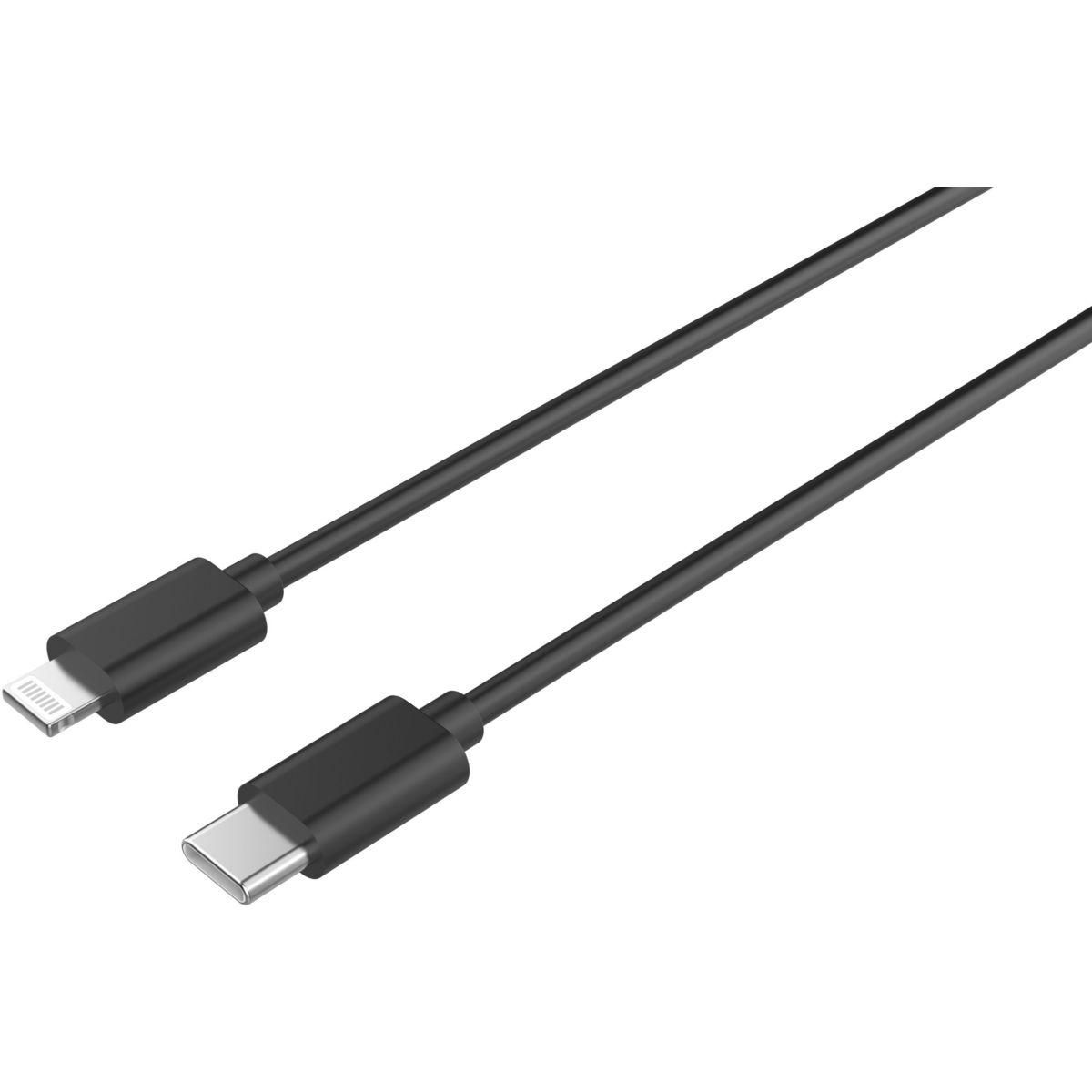 ESSENTIEL B Câble Lightning vers USB-C 1M certifié Apple Noir