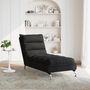 Voir la diapositive 3 : VIDAXL Chaise longue avec coussins noir tissu