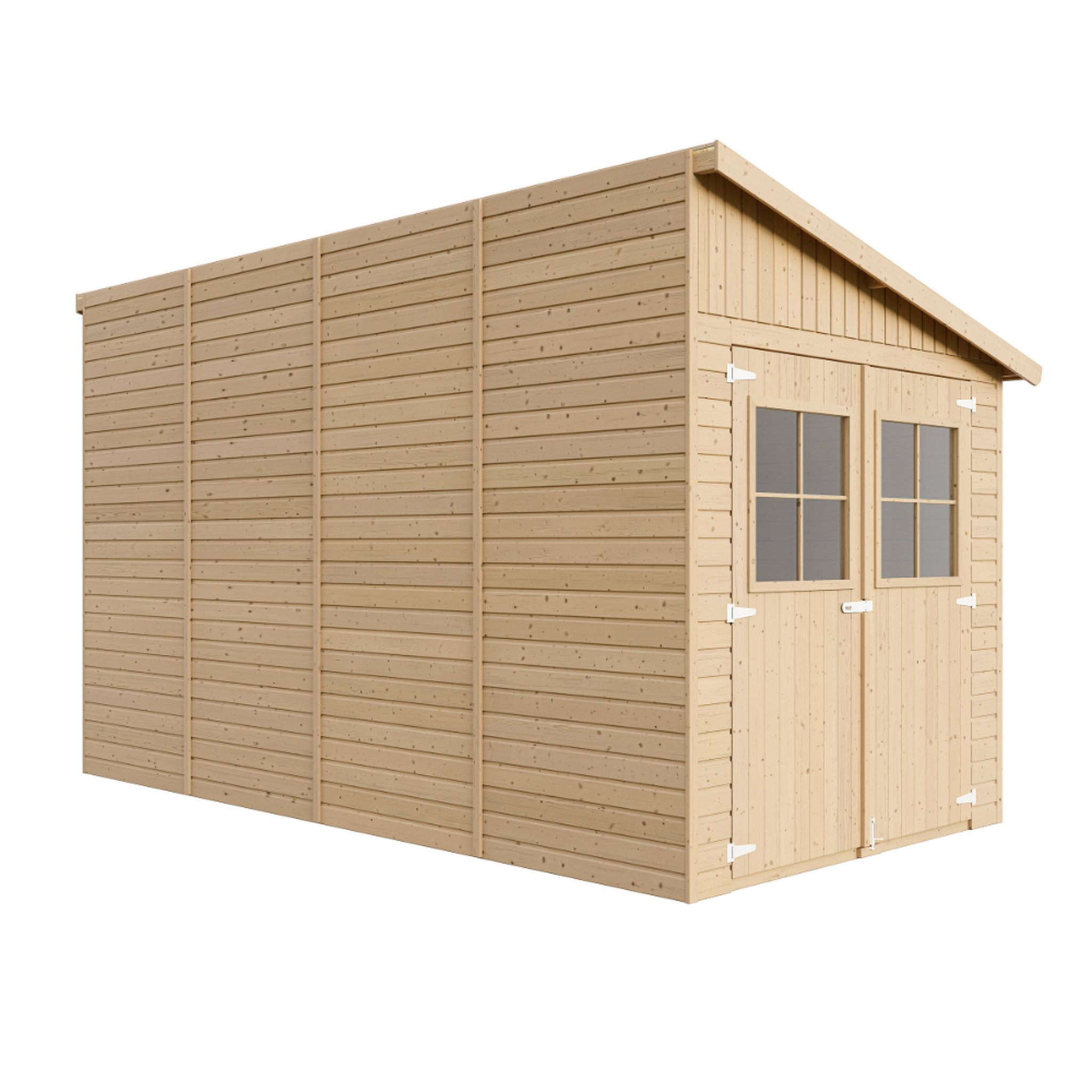 TIMBELA Abri de Jardin en Bois avec paroi latérale - 8 m2 M340A