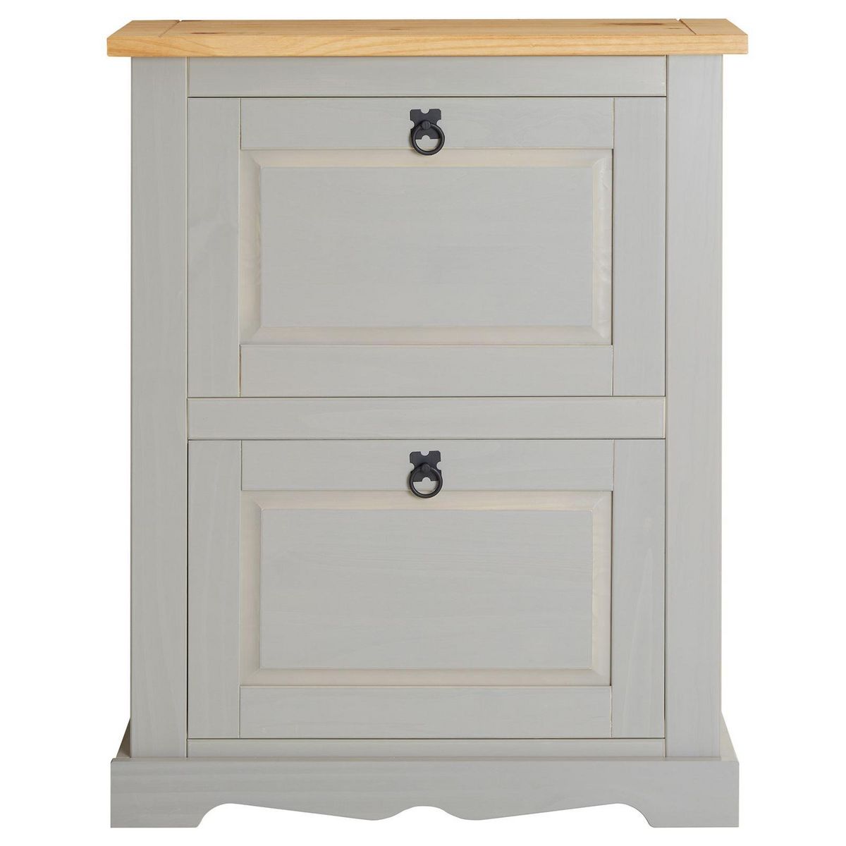 IDIMEX Meuble à chaussures TEQUILA avec 2 abattants, style mexicain en pin