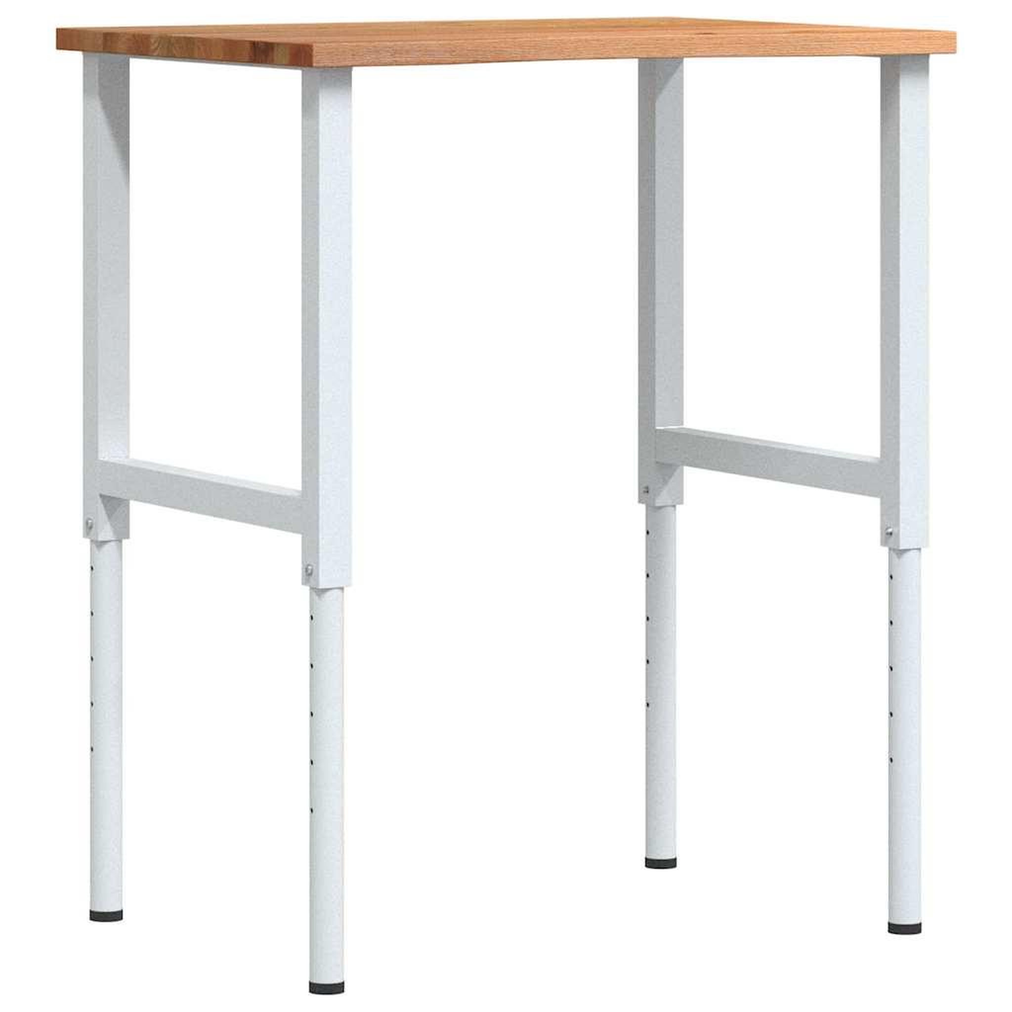 Voir la diapositive 2 : VIDAXL Etabli marron clair 80x60x(71,5-98) cm bois de chene massif