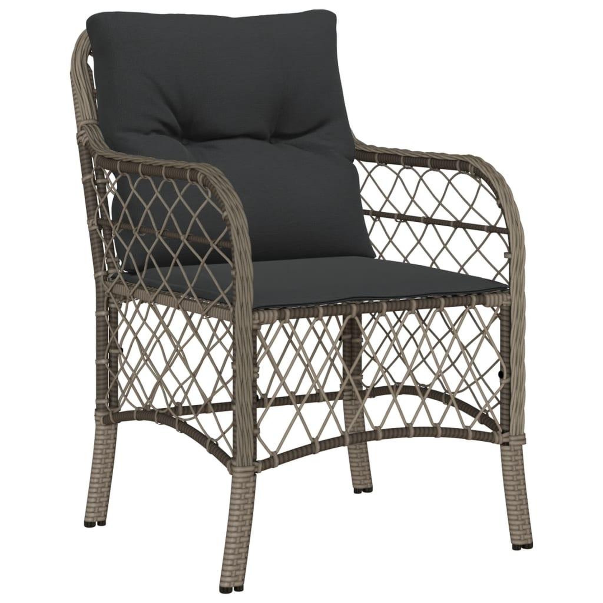 Voir la diapositive 3 : VIDAXL Ensemble a manger de jardin et coussins 7 pcs gris rotin