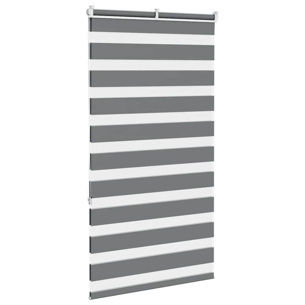 VIDAXL Store zebre gris fonce largeur du tissu 75,9 cm polyester