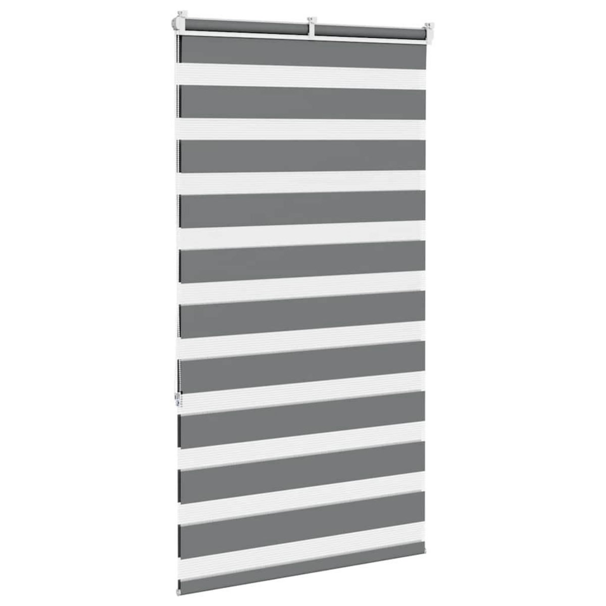 VIDAXL Store zebre gris fonce largeur du tissu 75,9 cm polyester