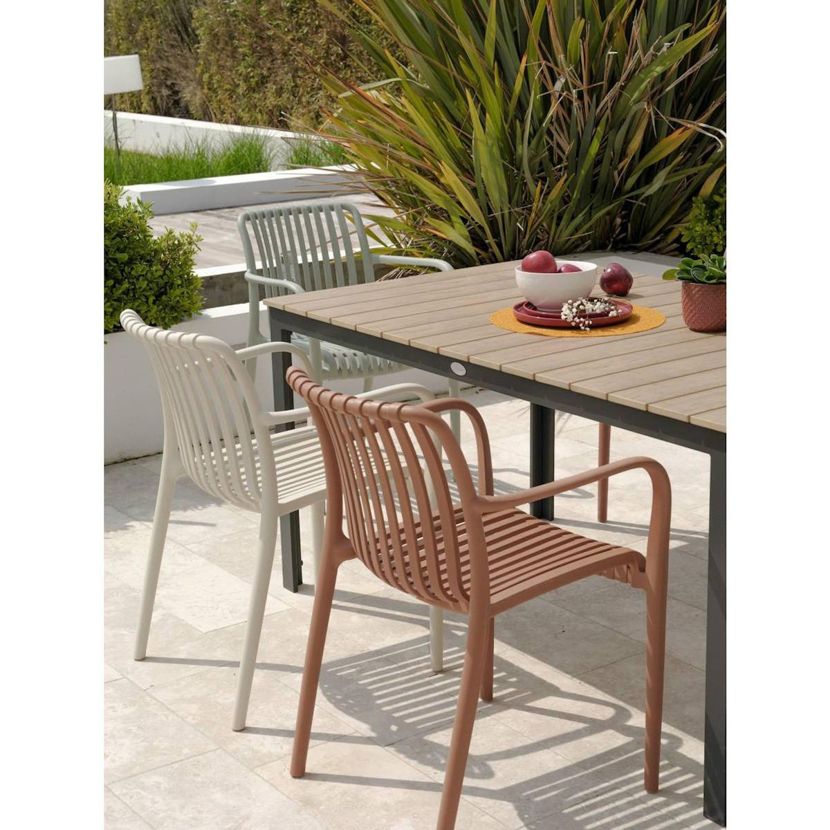 Paris Prix Ensemble Table de Jardin & 6 Fauteuils  Boston & Tiago  150cm Multicolore