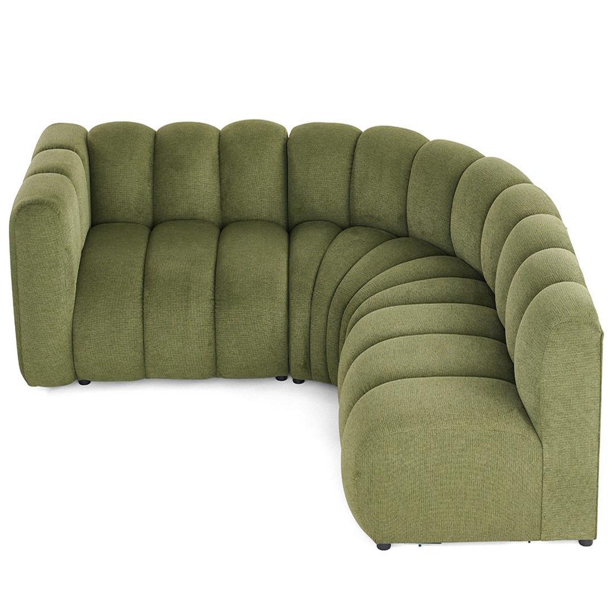 Voir la diapositive 3 : LISA DESIGN Debbie - canapé modulable d'angle droit 4 places avec accoudoir en tissu texturé