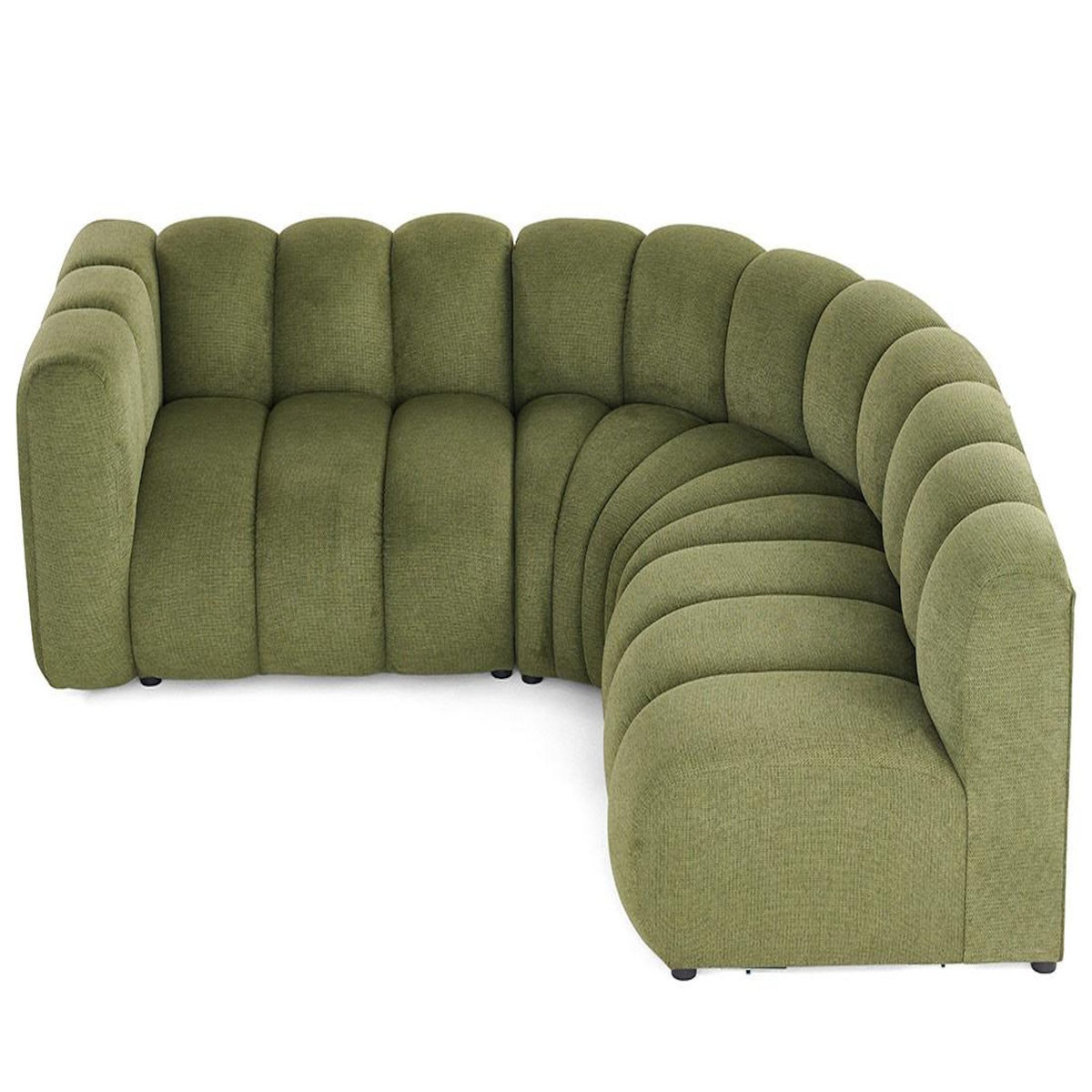 LISA DESIGN Debbie - canapé modulable d'angle droit 4 places avec accoudoir en tissu texturé