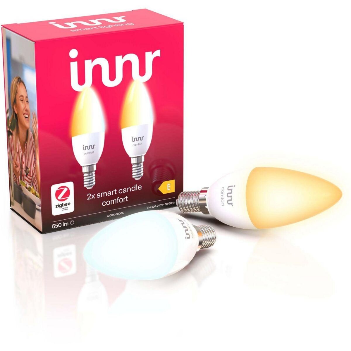 INNR Ampoule connectée Blanc variable E14 x2 pas cher Auchan.fr