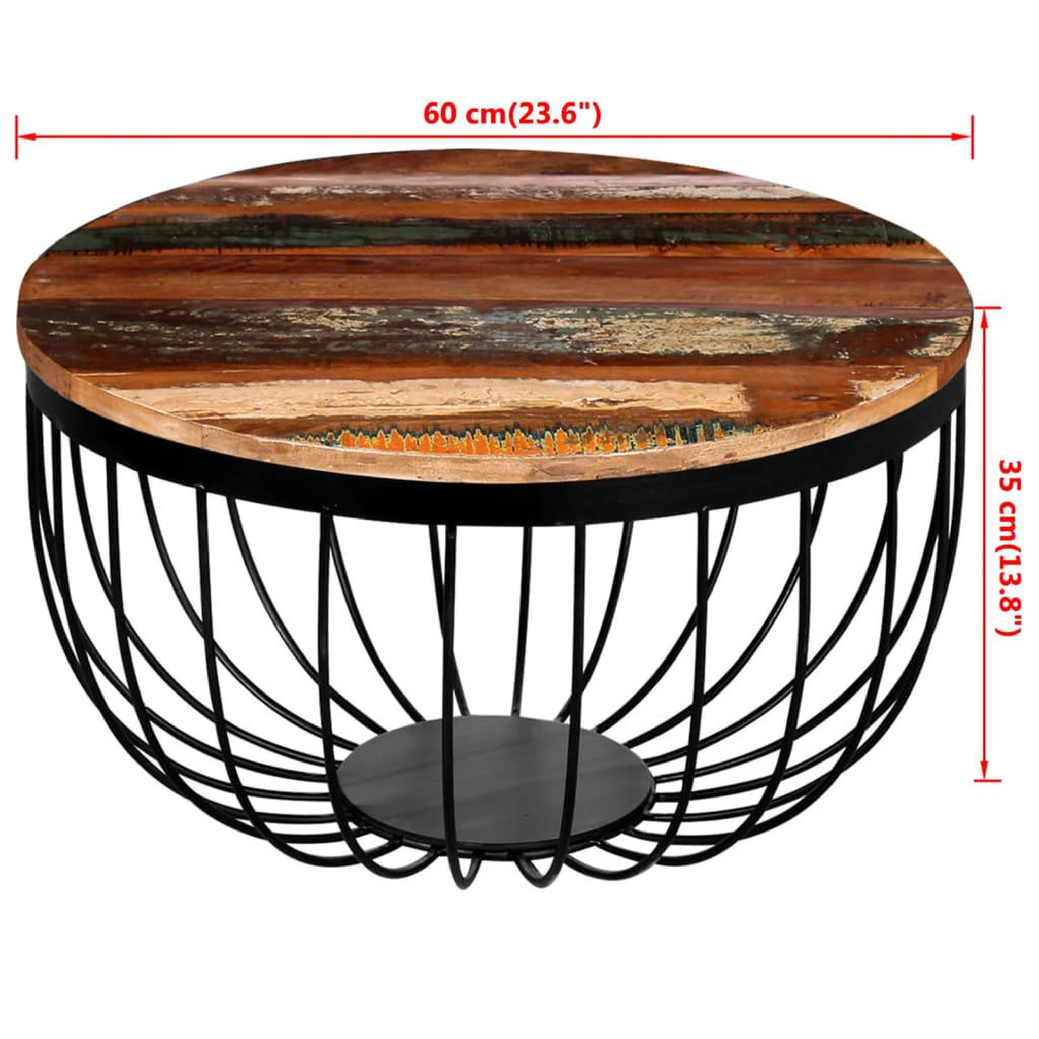 Voir la diapositive 6 : VIDAXL Table basse bois de recuperation massif