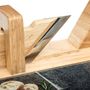 Voir la diapositive 3 : SECRET DE GOURMET Trancheuse à charcuterie en bois avec planche en verre
