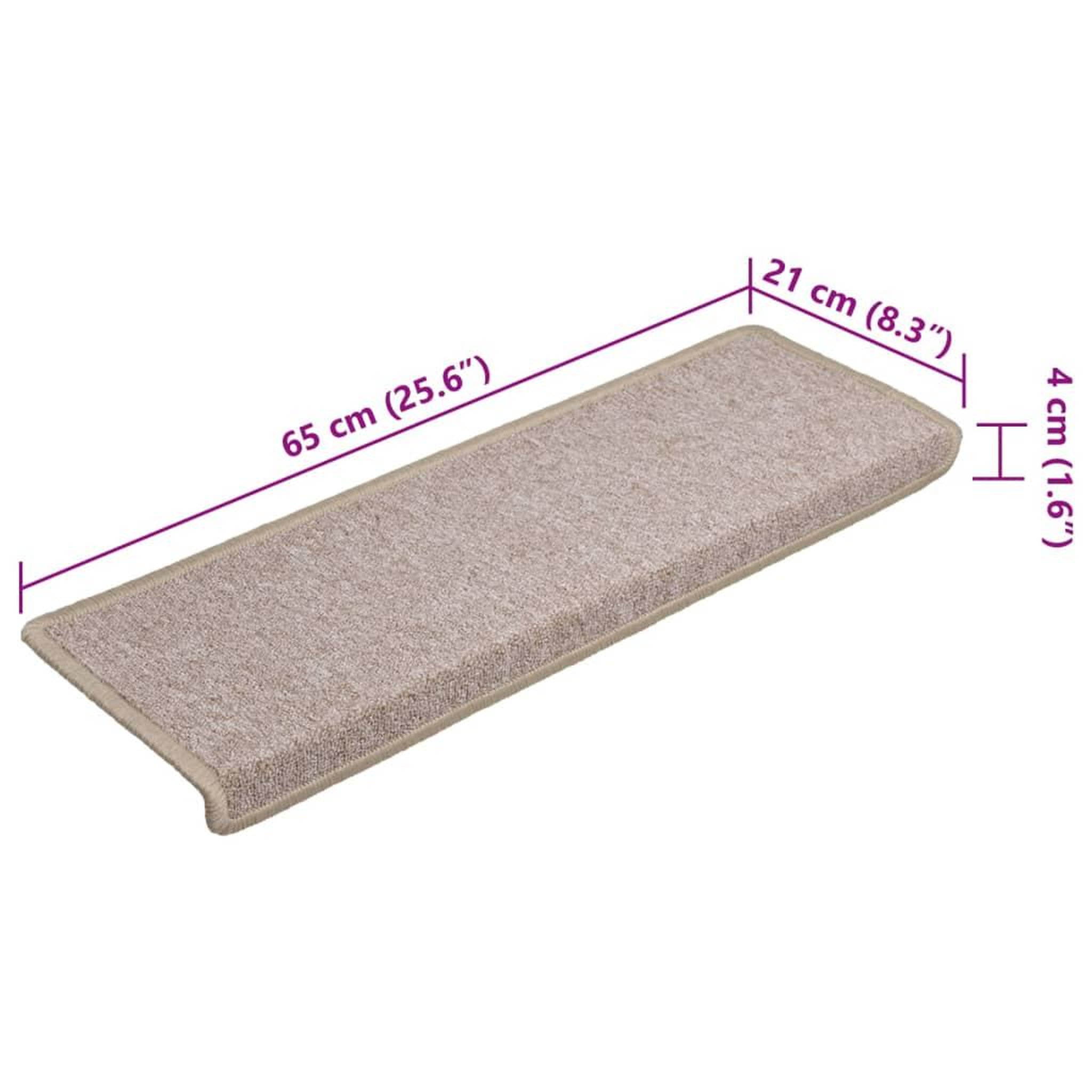 Voir la diapositive 6 : VIDAXL Tapis d'escalier 15 pcs 65x21x4 cm Taupe