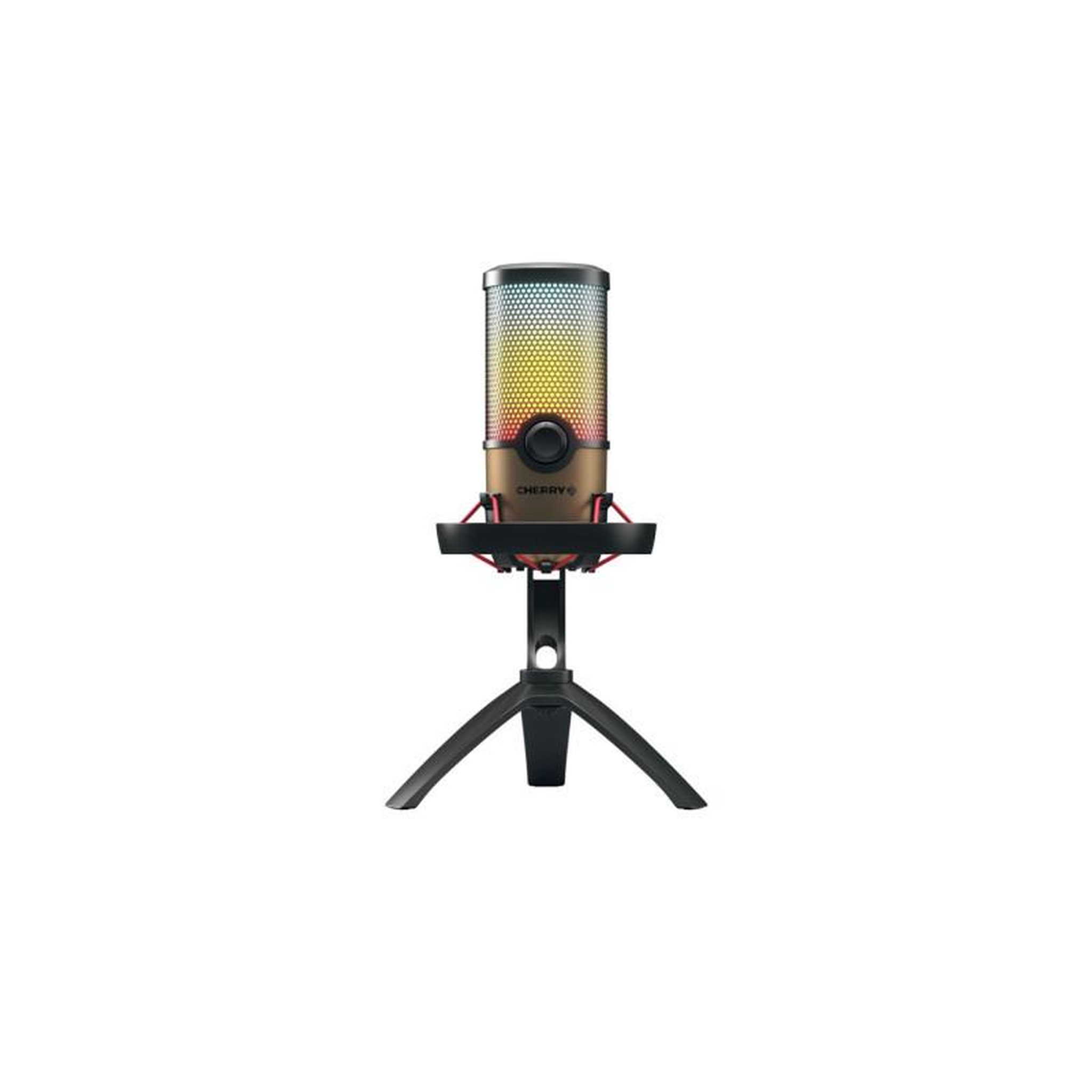 Voir la diapositive 2 : Cherry Microphone Cherry Microphone avec eclairage RGB cardioide pour streaming, podcasts