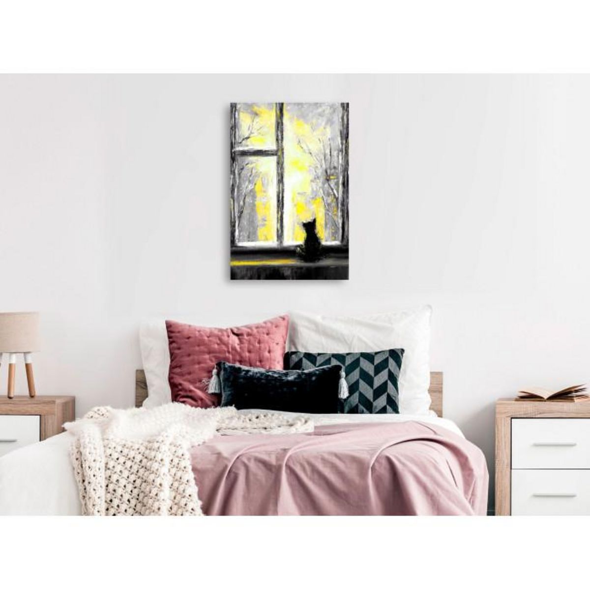 Paris Prix Tableau Imprimé  Longing Kitty Yellow