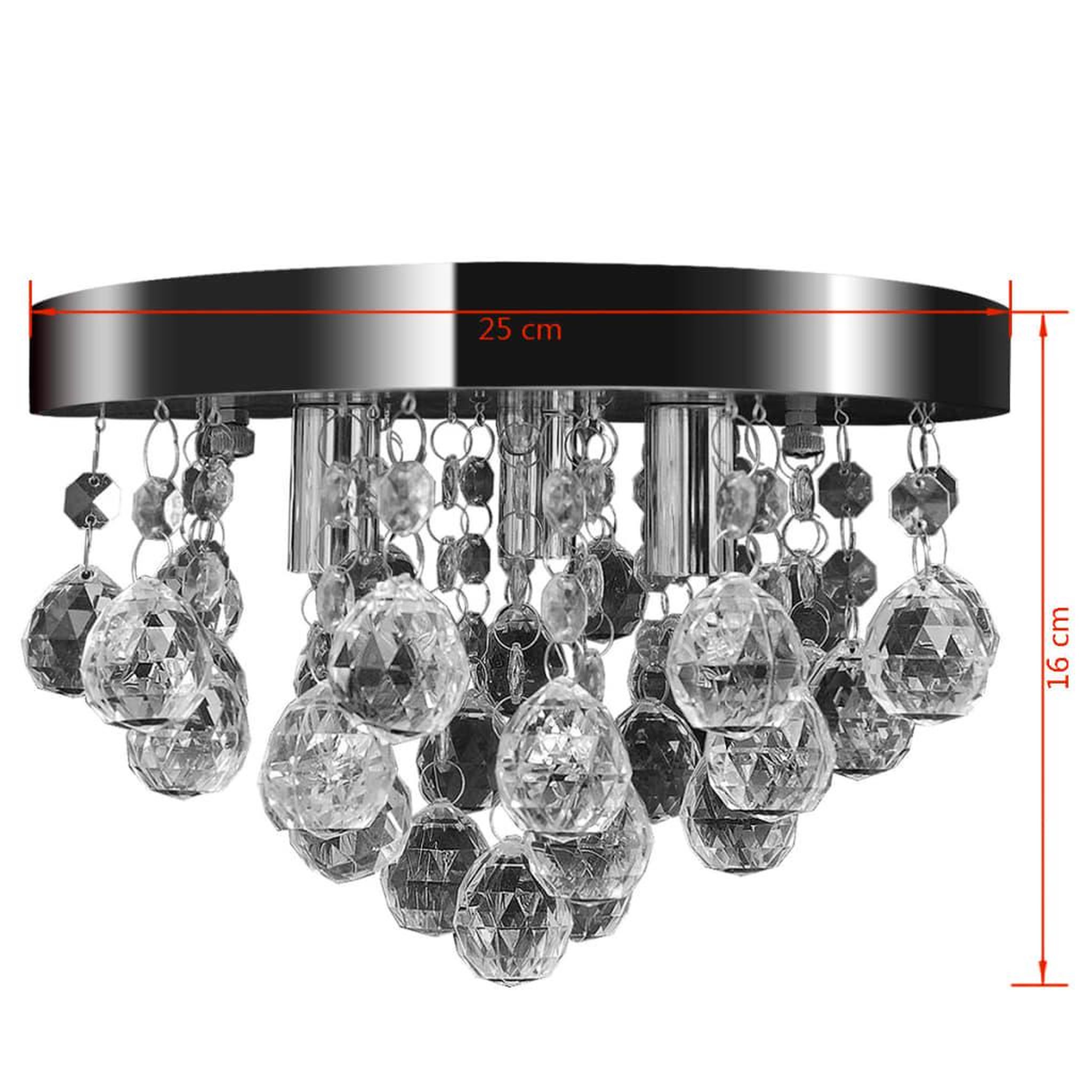 Voir la diapositive 5 : VIDAXL Lustre suspendu Design de cristal Chrome