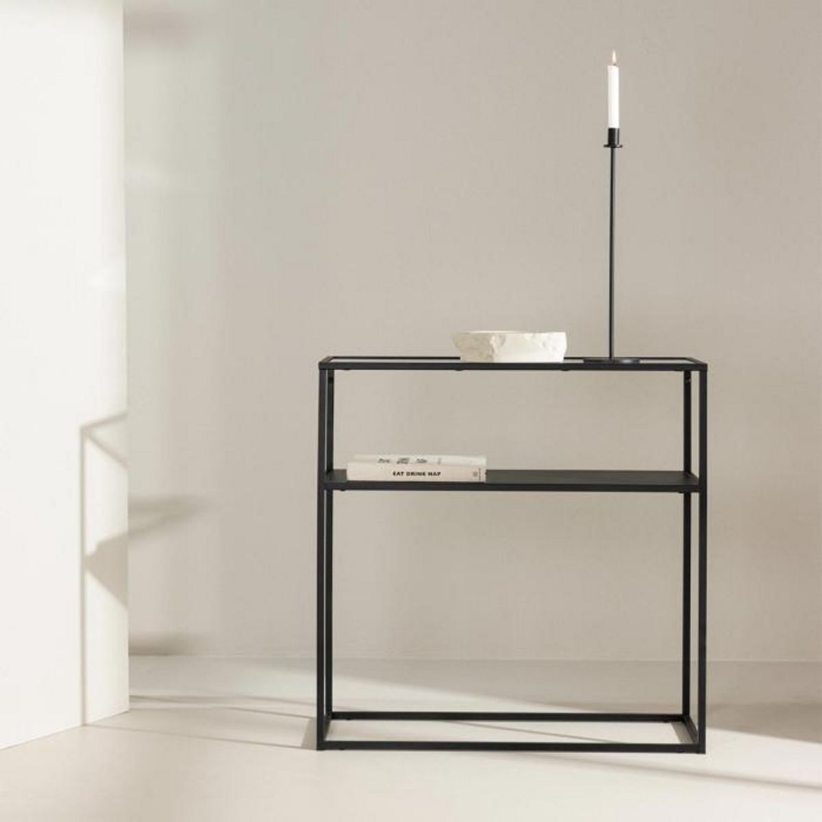Paris Prix Console Design en Verre  Bogota  80cm Noir