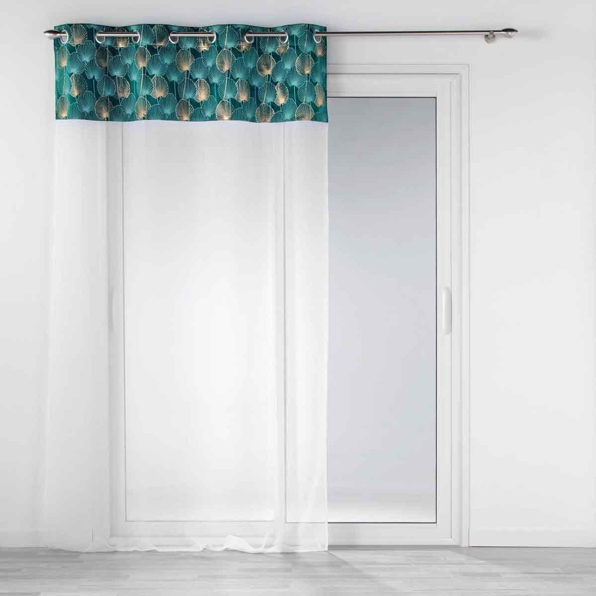 Douceur d'Intérieur Rideau voilage à œillets  clairine  140x240cm émeraude