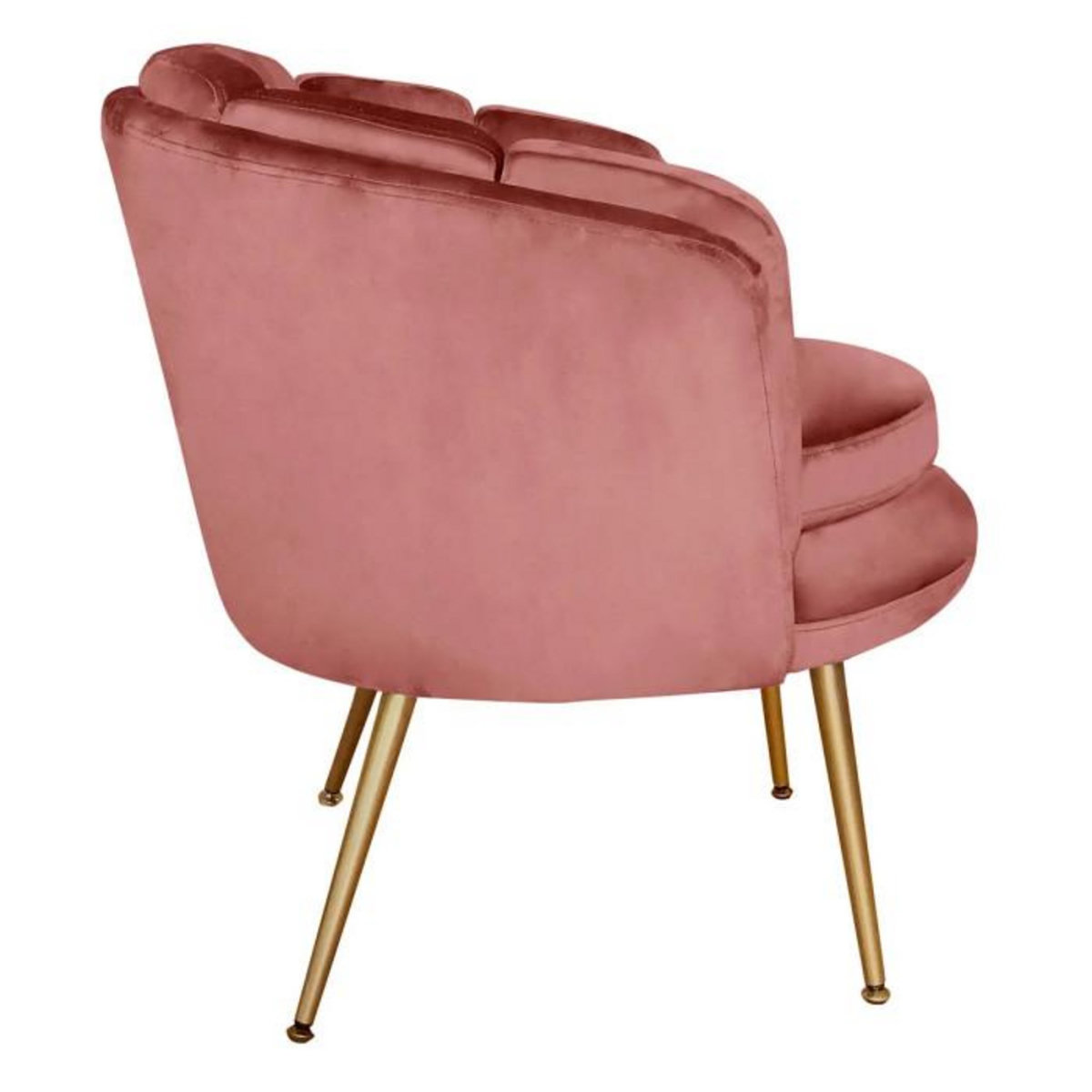 Paris Prix Fauteuil Arrondi en Velours  Dabren  80cm Rose