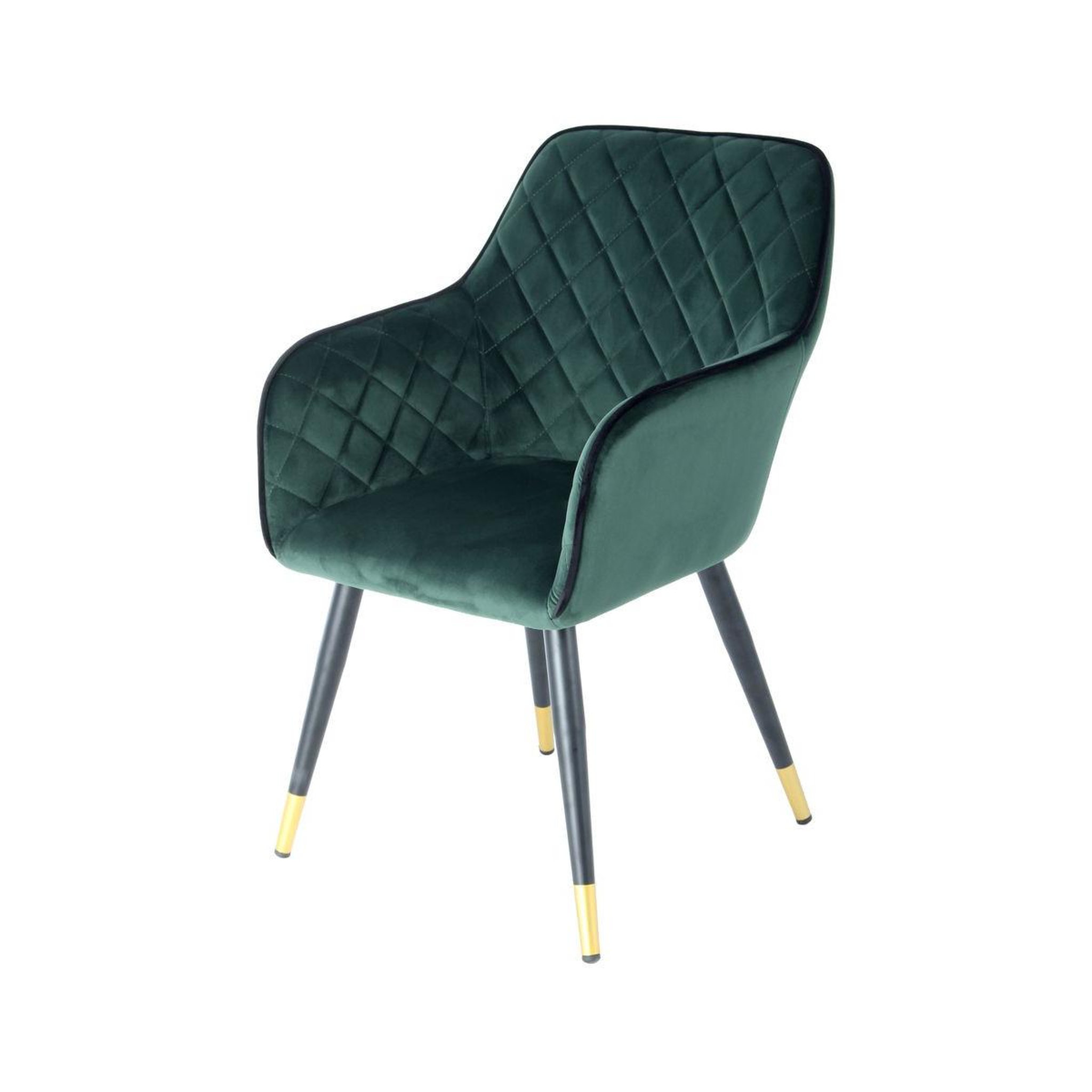 Paris Prix Chaise déco en velours  amino  86cm vert & noir