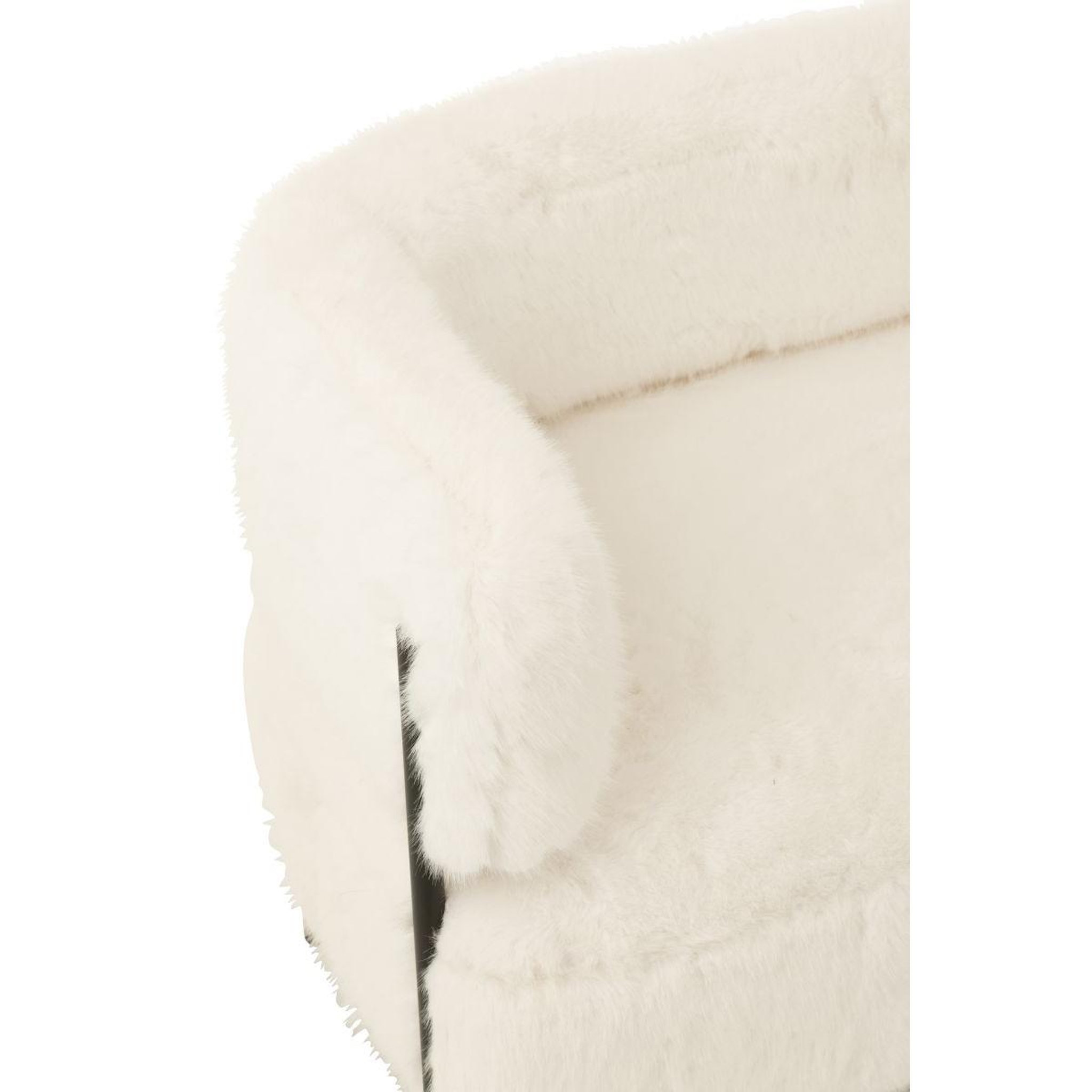 Voir la diapositive 6 : J-LINE Canapé 2 places imitation fourrure  bun  133cm blanc