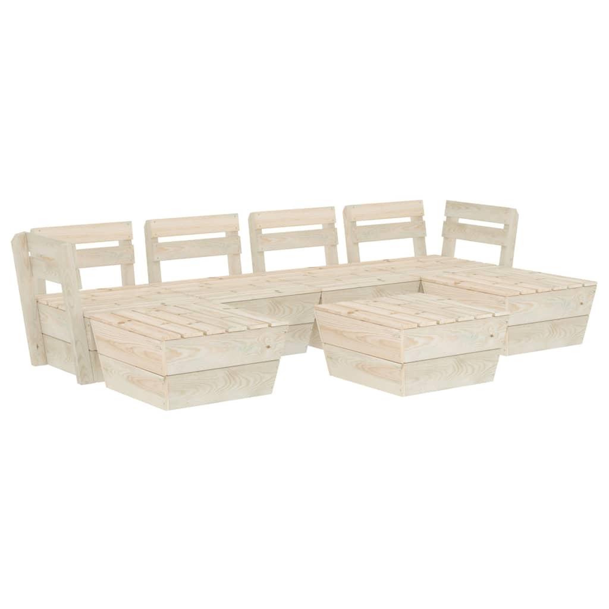Voir la diapositive 2 : VIDAXL Salon de jardin palette 7 pcs Bois d'epicea impregne