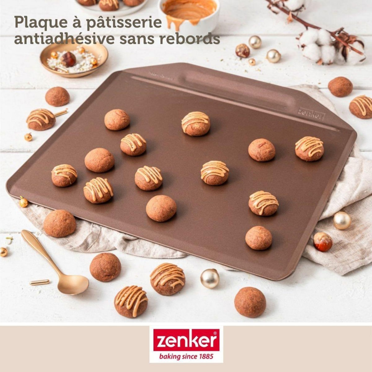 ZENKER Ensemble de 2 Plaques à pâtisserie sans rebords 36 x 33 cm Zenker Mojave Gold