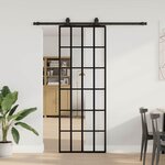 VIDAXL Porte coulissante kit de quincaillerie noir 76x205 cm verre ESG
