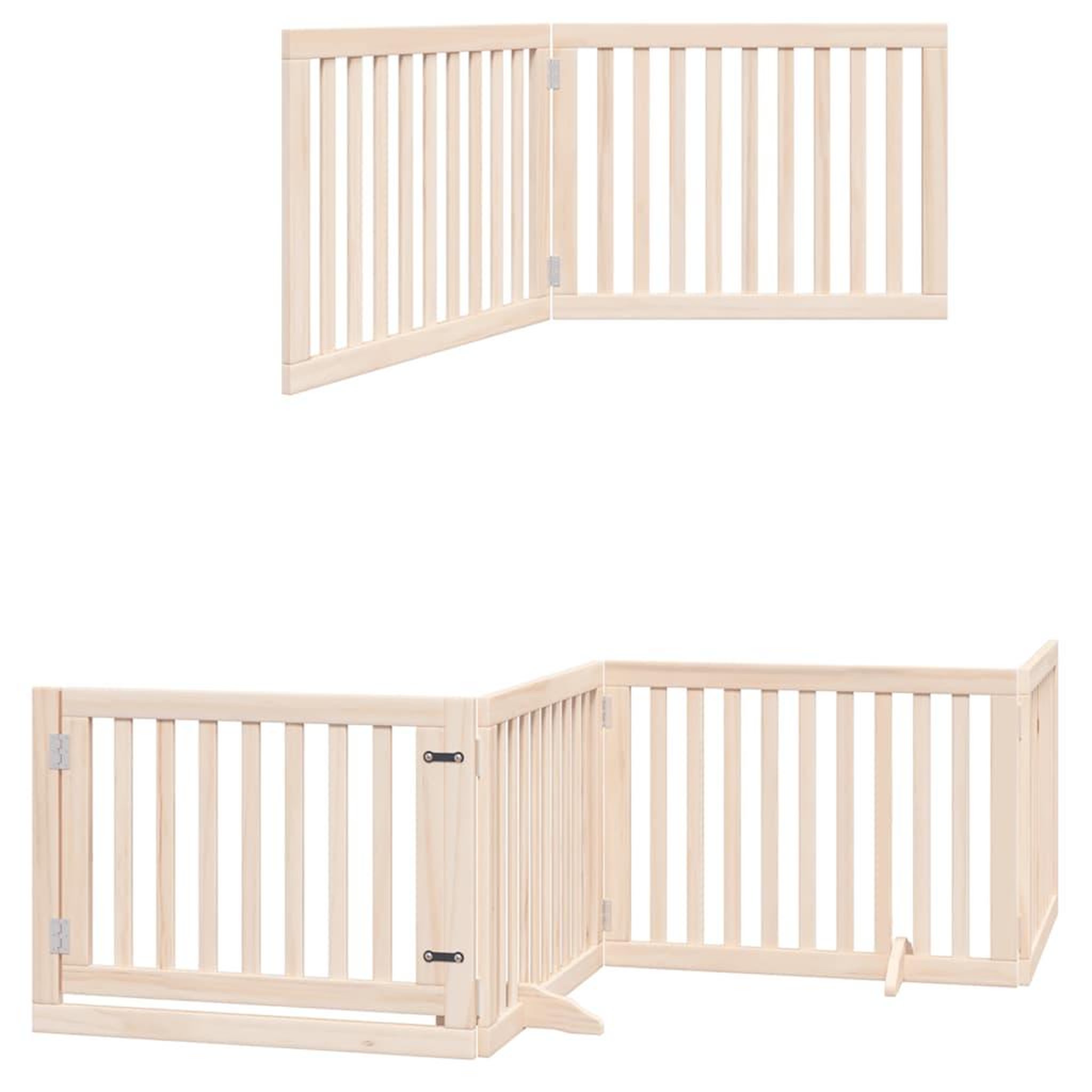 Voir la diapositive 6 : VIDAXL Barriere pour chien porte pliable 10 panneaux bois de peuplier