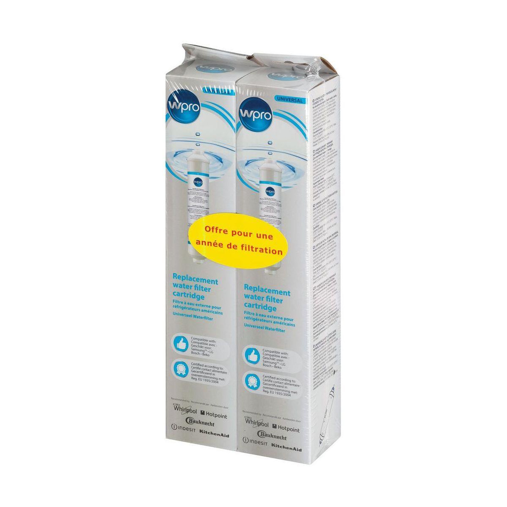 Voir la diapositive 2 : WPRO Filtre à eau Lot de 2 x USC100/1 - sms200