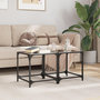 Voir la diapositive 3 : VIDAXL Tables basses avec dessus en verre noir 2 pcs 40x40x40 cm acier