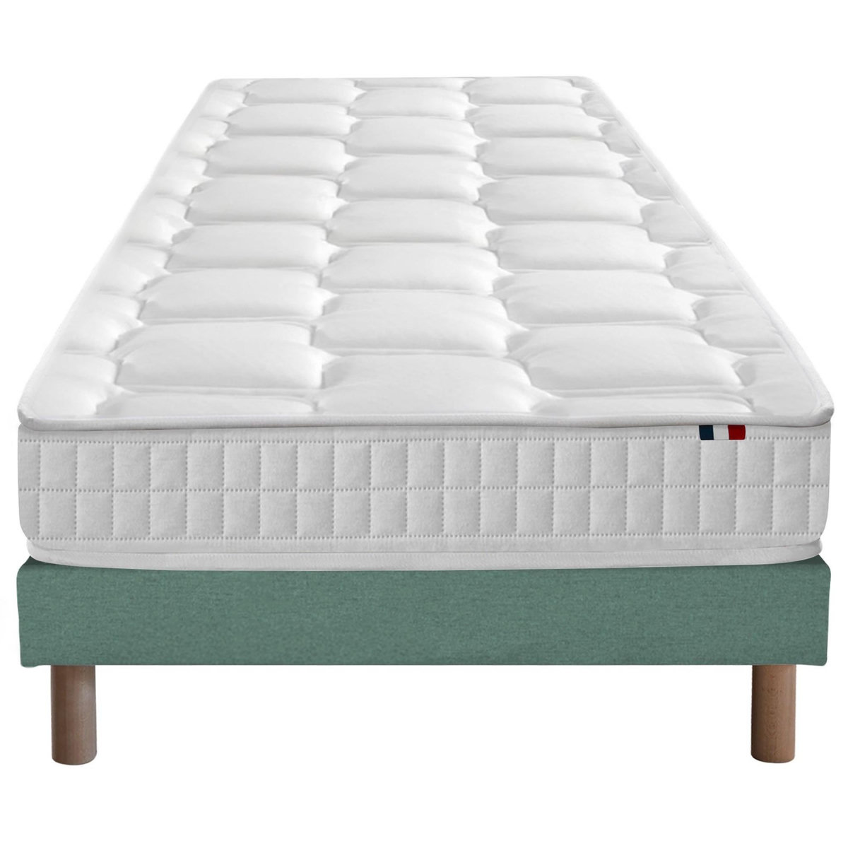 IDLITERIE Ensemble literie : matelas à ressorts ODYSSEE et mémoire de forme avec sommier - Qualité française