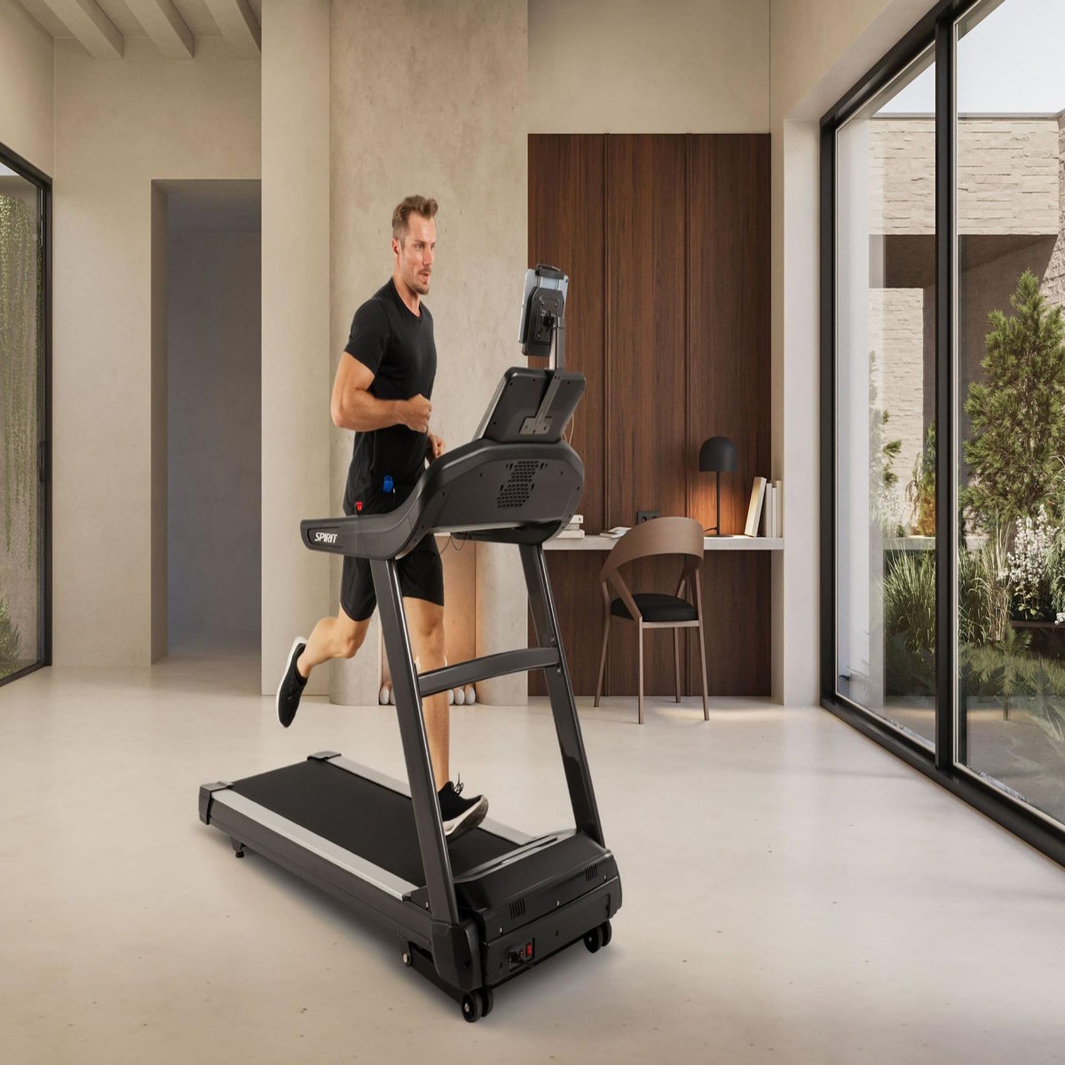 Spirit Tapis de course Motorisé - Spirit - Modèle XT685 - 20 Km/h - Bluetooth/App - Maison/Appartement