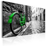 Paris Prix Tableau Imprimé  Vintage Green Bike. Coloris disponibles : Multicolore