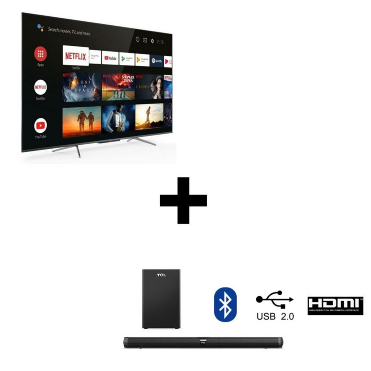 TCL Pack TV QLED TCL 55C715 & Barre de son Home Cinéma TCL SBTS7010
