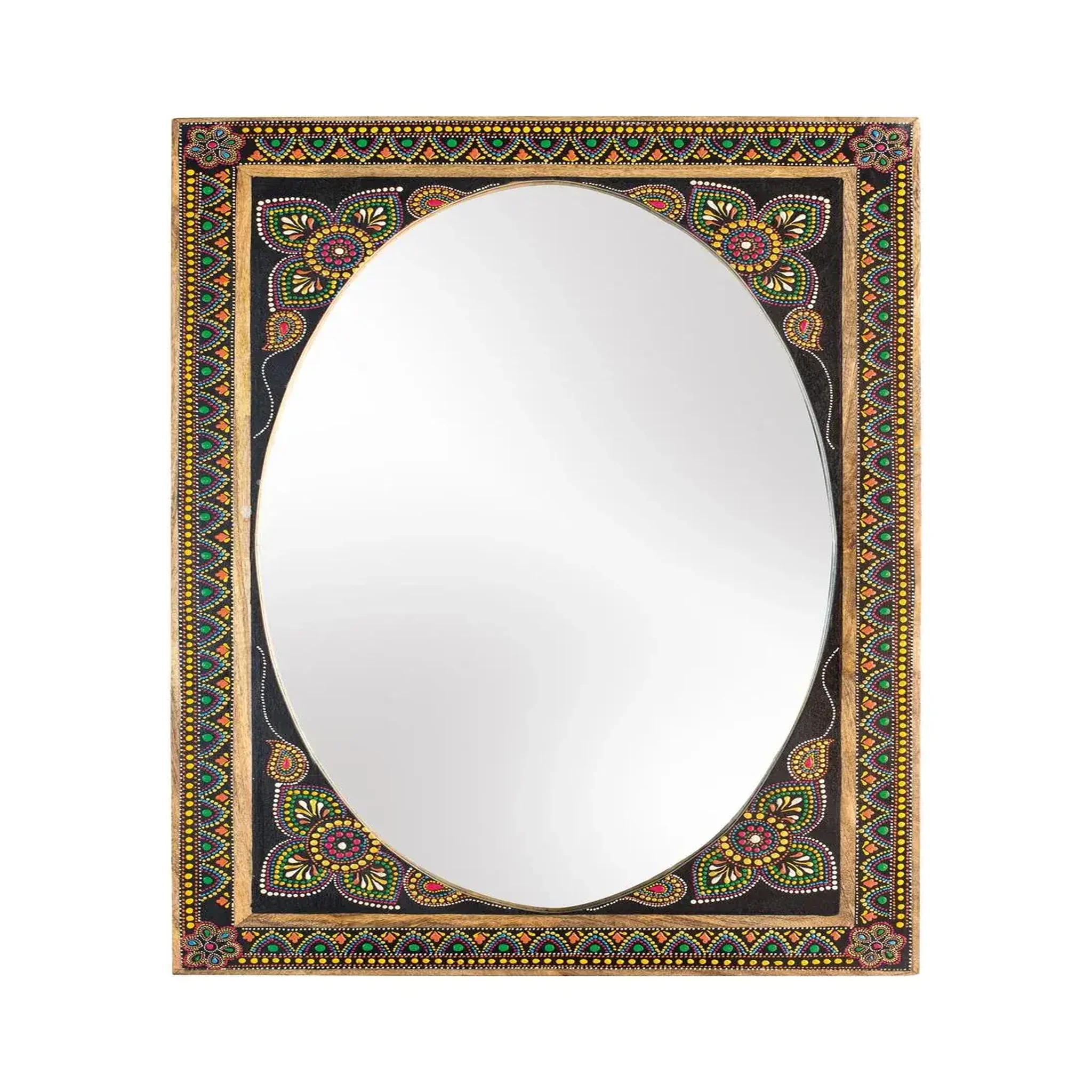 GINER Y COLOMER SL Miroir en bois de manguier, dos en mdf 61 cm style ethnique moderne