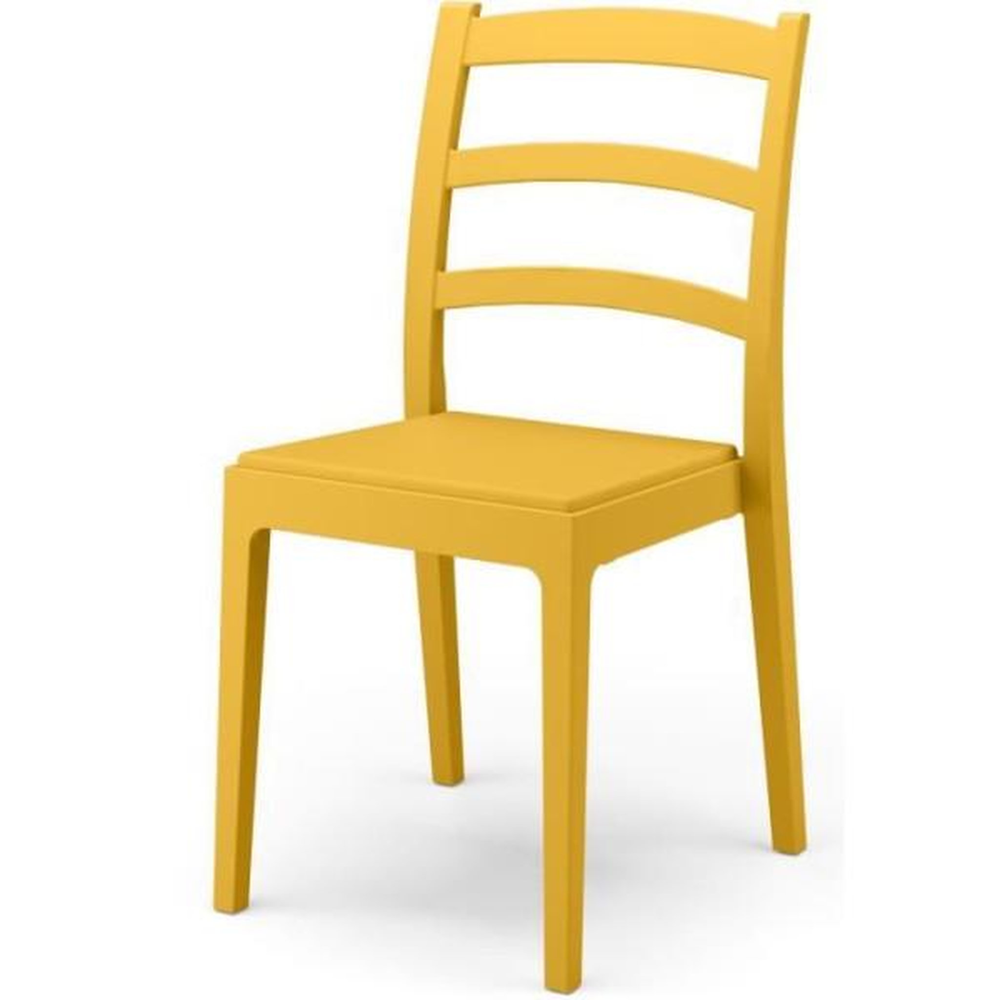 Voir la diapositive 2 : MARKET24 Lot de 4 chaises - ARETA - REA - 51 x 46 x H88 cm - Moutarde