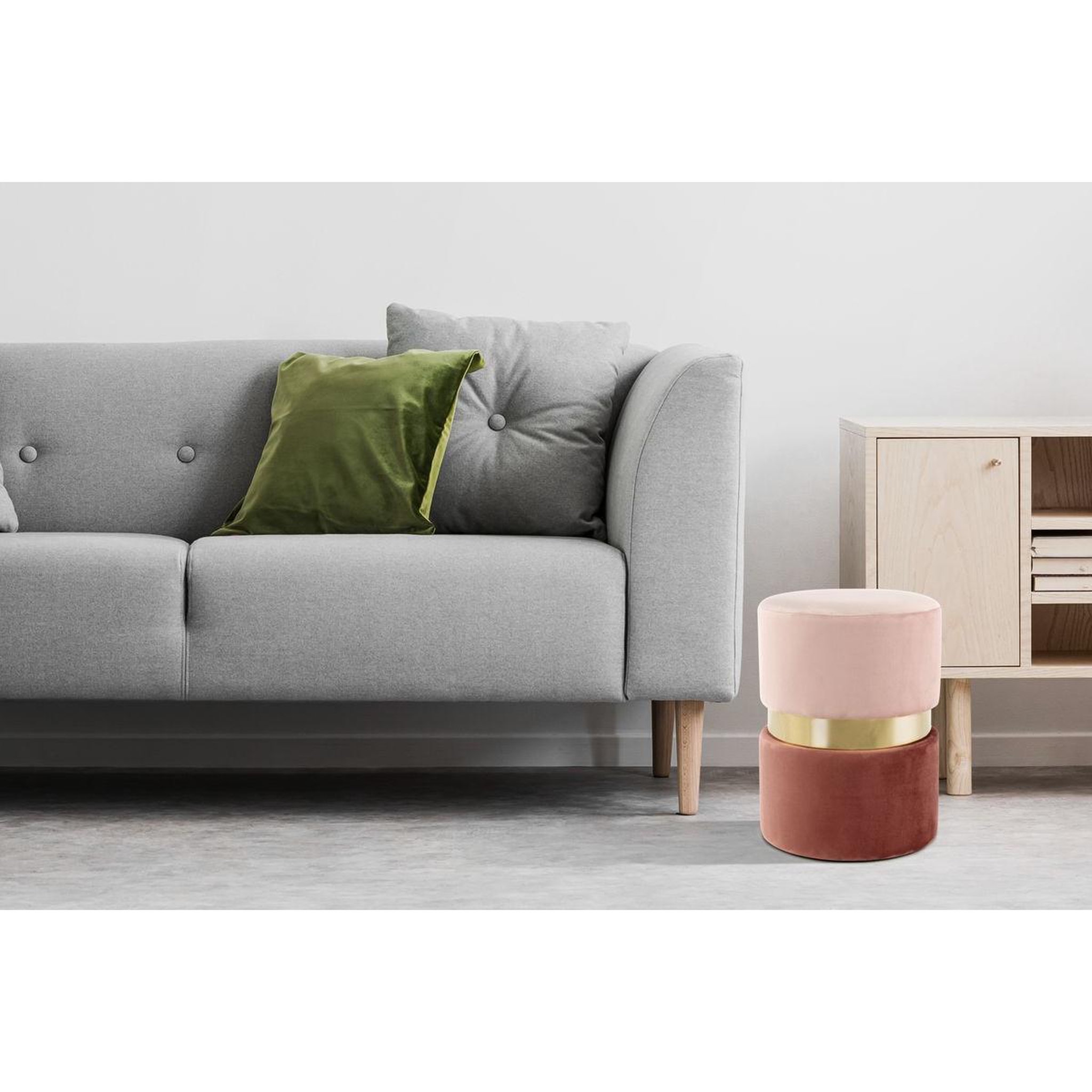 Voir la diapositive 3 : Paris Prix Pouf rond design  gipsy  46cm rose