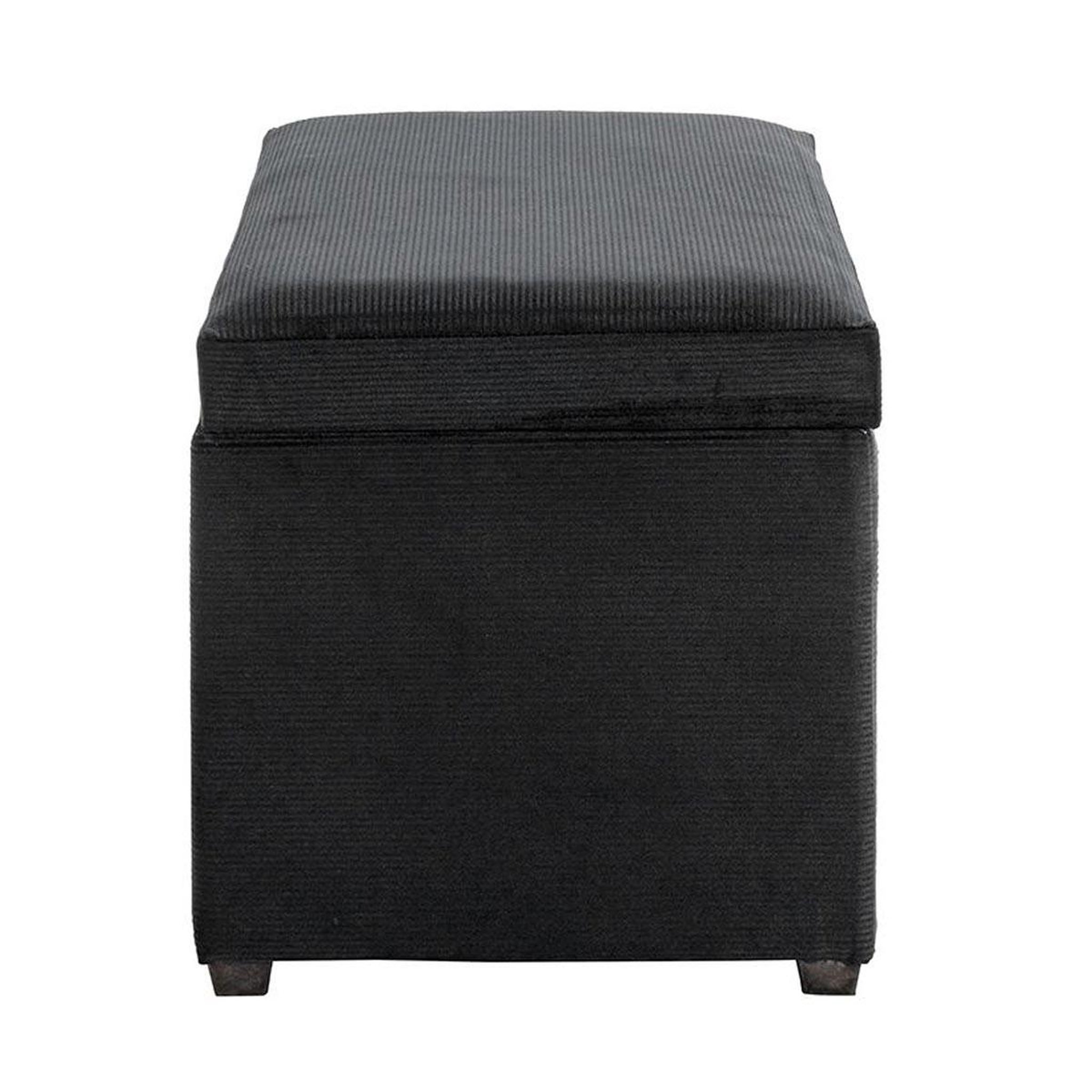 Voir la diapositive 5 : Paris Prix Banc coffre de rangement côtelé  timmy  58cm noir