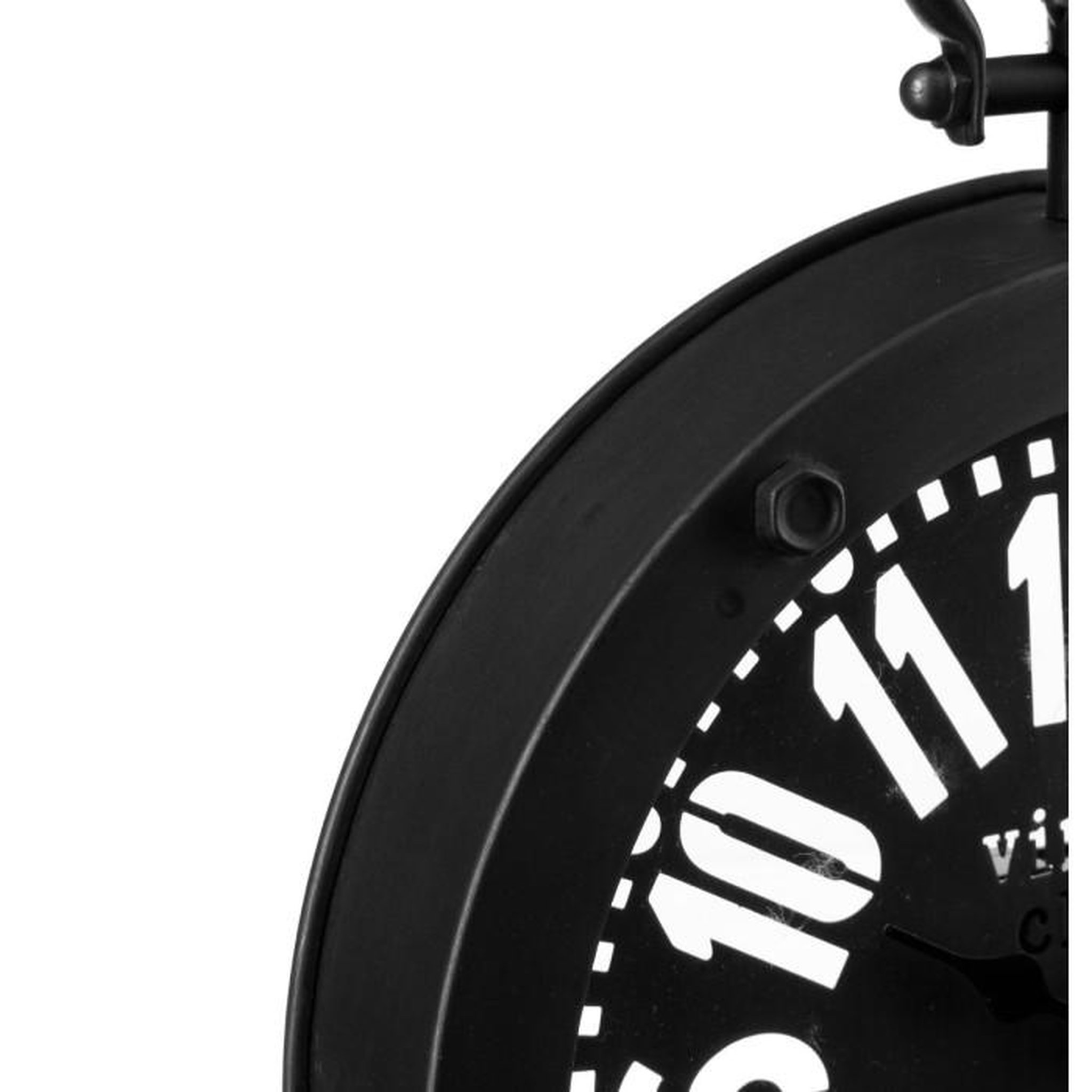 Voir la diapositive 2 : ATMOSPHERA Pendule rétro en métal  gousset  24cm noir & blanc