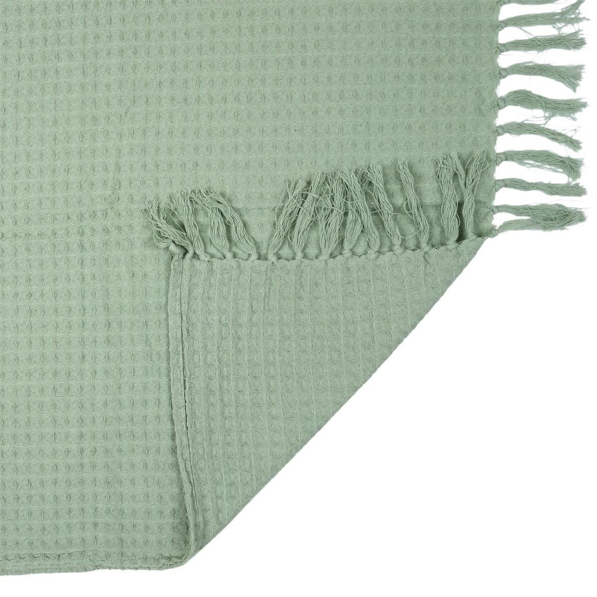 Voir la diapositive 3 : The Home Deco Factory Jeté de canapé  gaufré  130x160cm vert d'eau