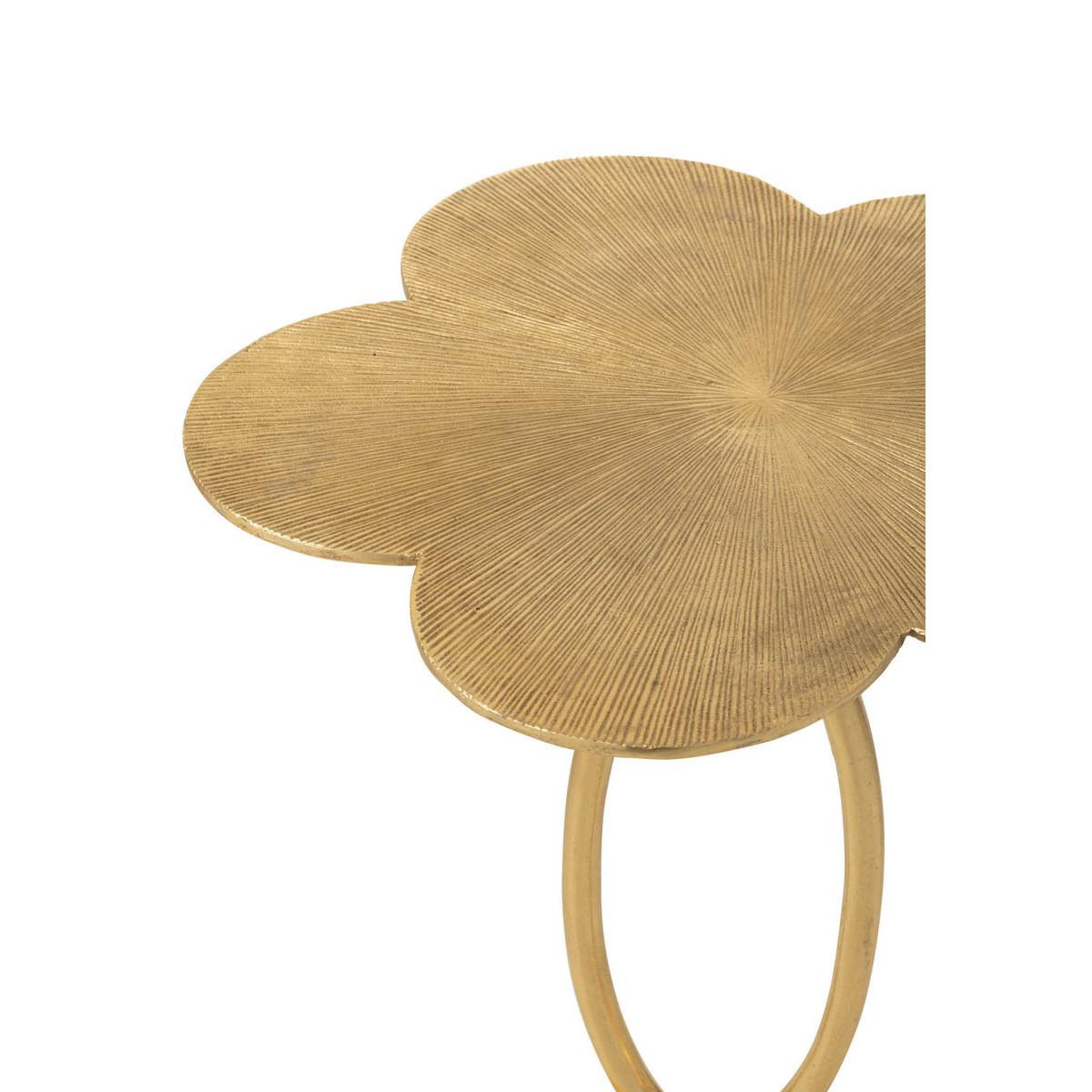 Voir la diapositive 2 : J-LINE Table d'appoint design fleur  tiana  61cm or