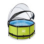 Voir la diapositive 2 : EXIT TOYS Piscine tubulaire Lime ronde 3,00 x 0,76 m avec dôme - Exit Toys