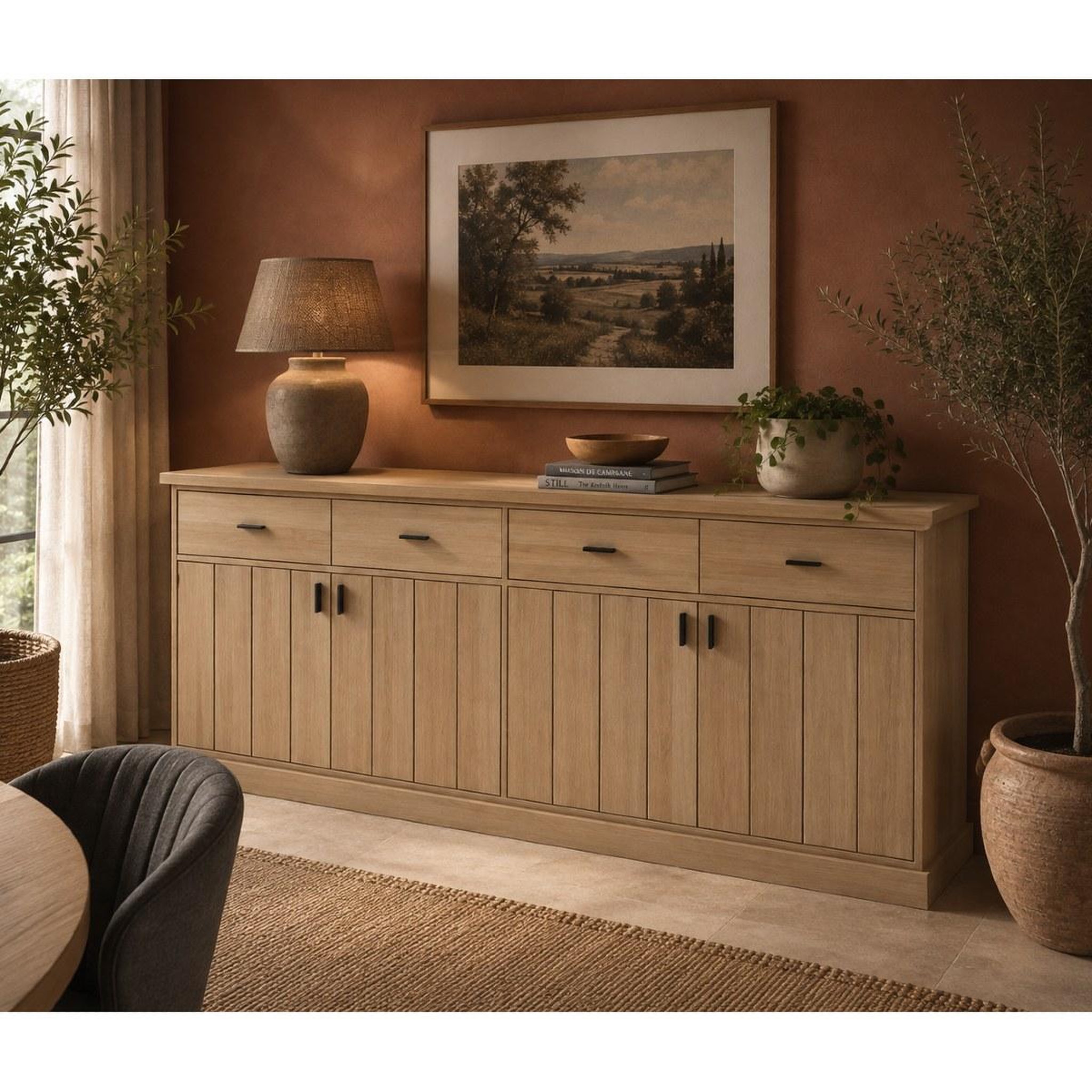 Voir la diapositive 2 : JLC KREATION Buffet de salle à manger moderne en bois 220cm teodora