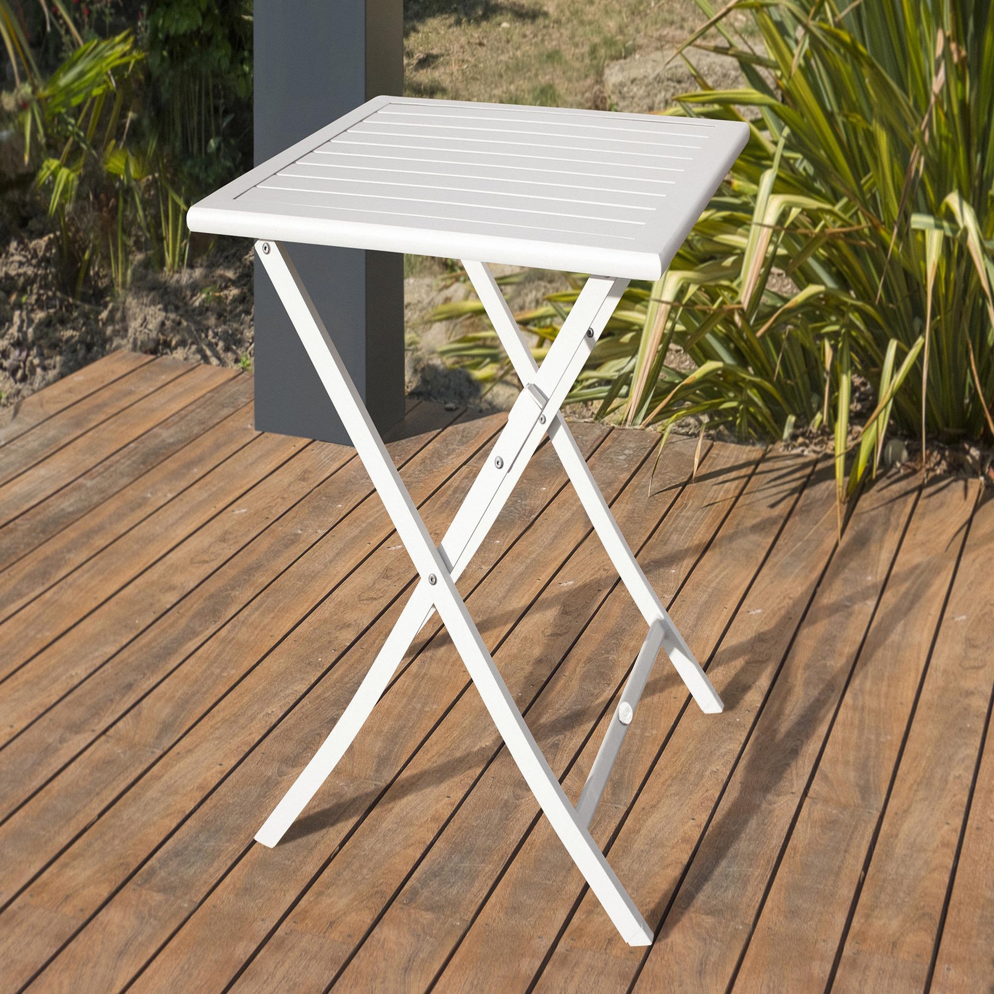 Voir la diapositive 2 : DCB GARDEN Table de jardin carrée pliante en aluminium (2 places)