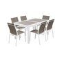 SWEEEK Salon de jardin table extensible - Orlando  - Table en aluminium 150/210cm et 6 chaises en textilène