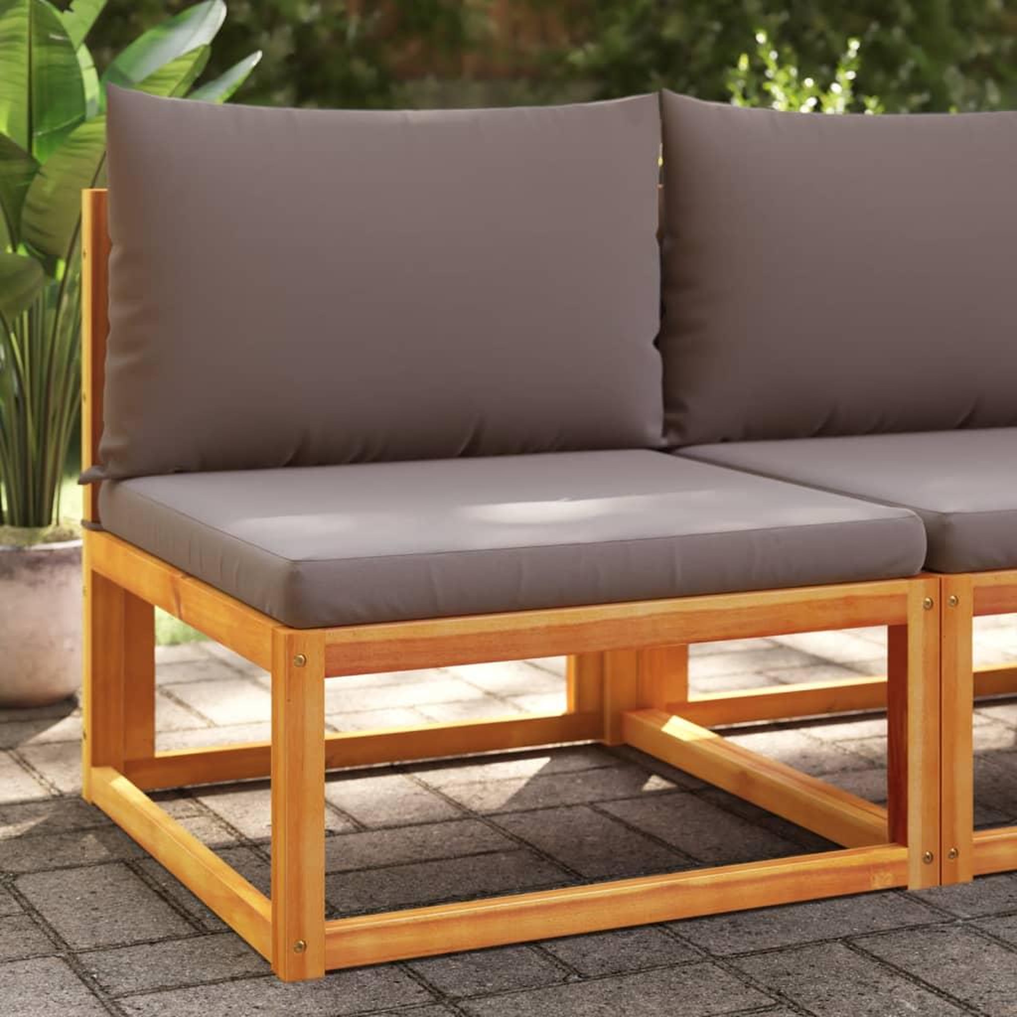 VIDAXL Canape de jardin sans accoudoirs coussins bois massif d'acacia