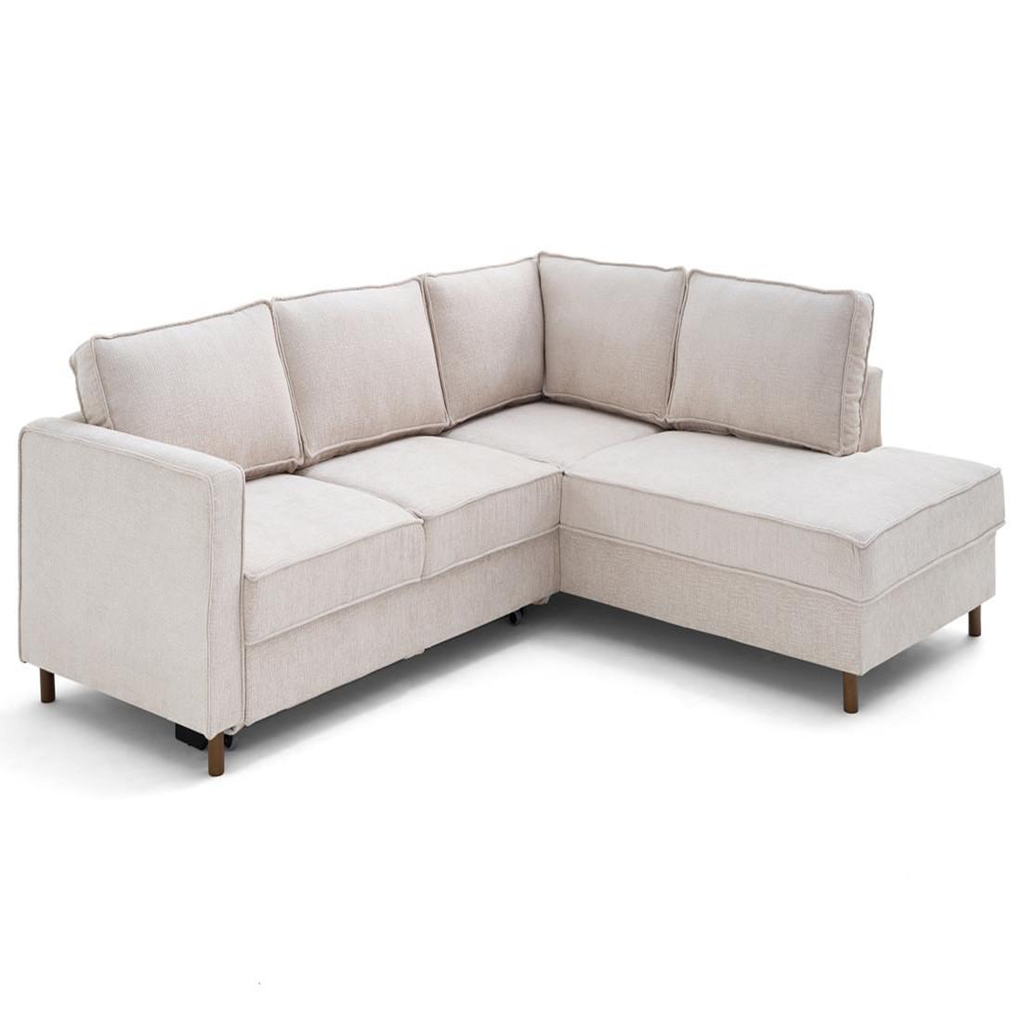 Voir la diapositive 5 : LISA DESIGN Jake - canapé d'angle droit 5 places convertible en tissu velours relief