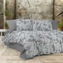 Voir la diapositive 1 : Home collection Parure housse de couette 100% coton 57 fils imprimé Petalla gris
