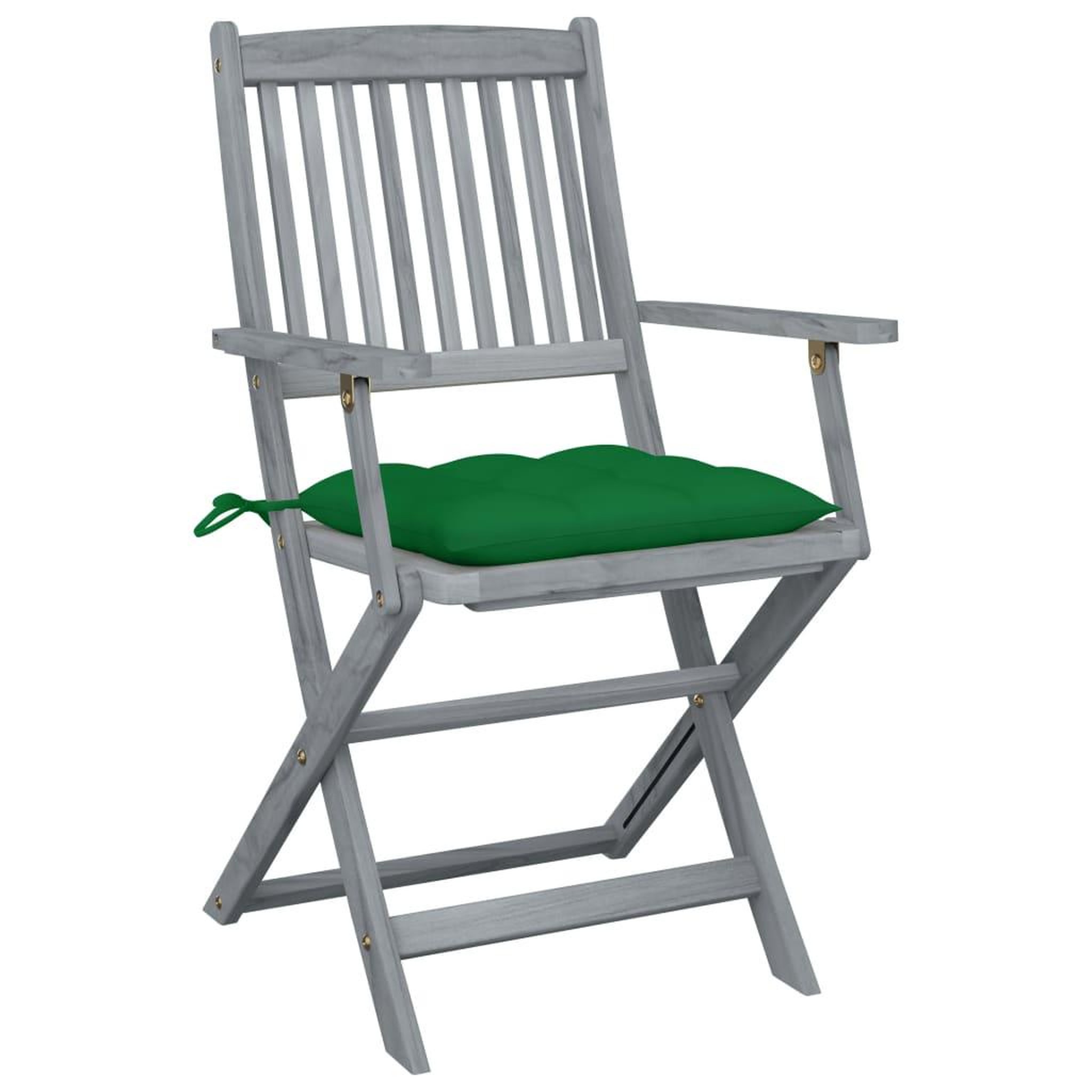Voir la diapositive 3 : VIDAXL Chaises pliables d'exterieur lot de 4 et coussins Bois d'acacia