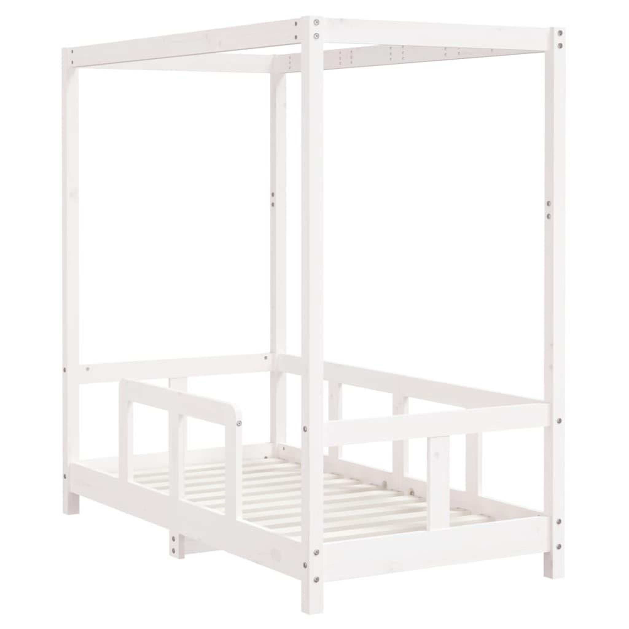 Voir la diapositive 3 : VIDAXL Cadre de lit pour enfant blanc 70x140 cm bois de pin massif